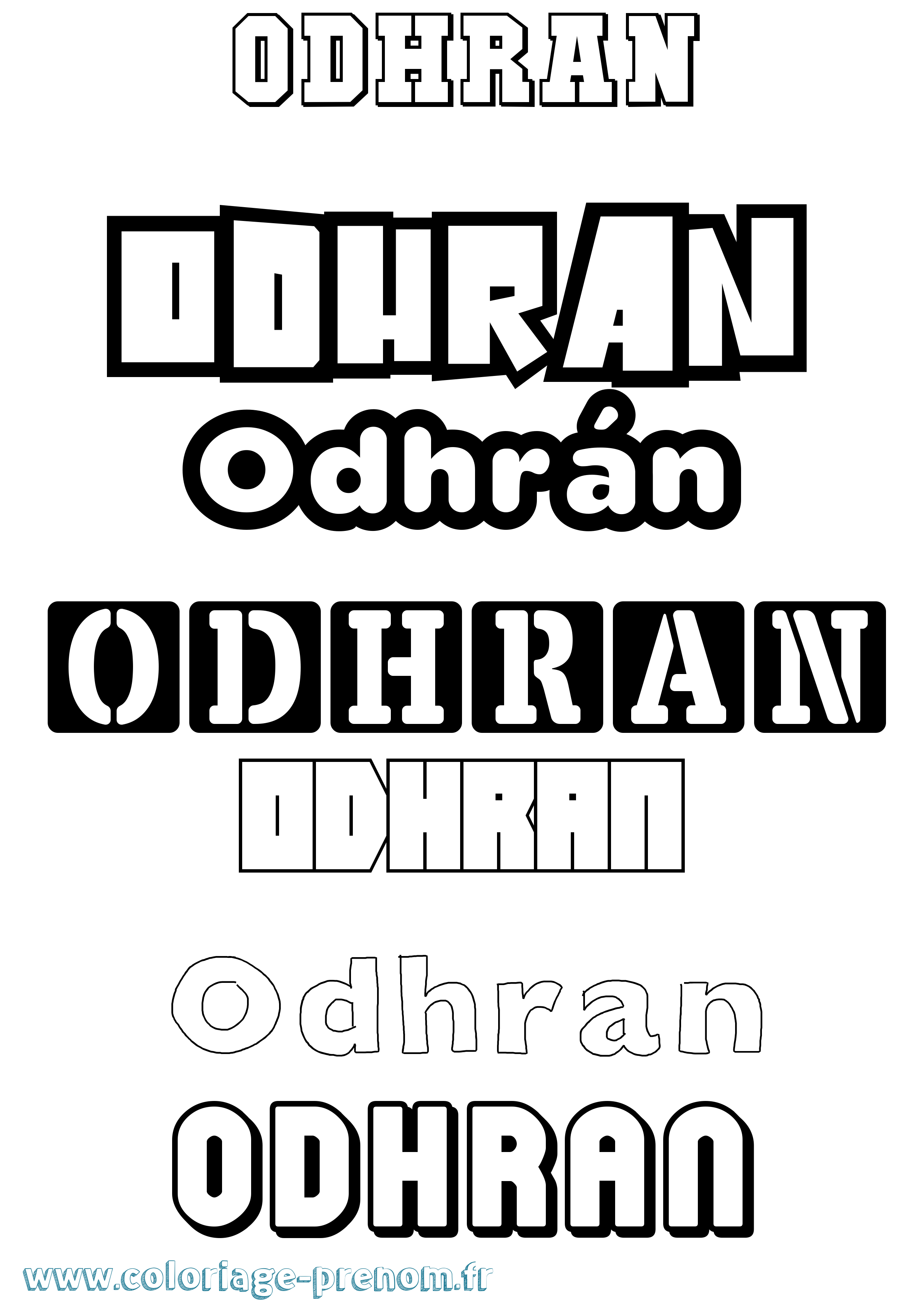 Coloriage Odhrán Simple Coloriage prénom Odhrán Simple