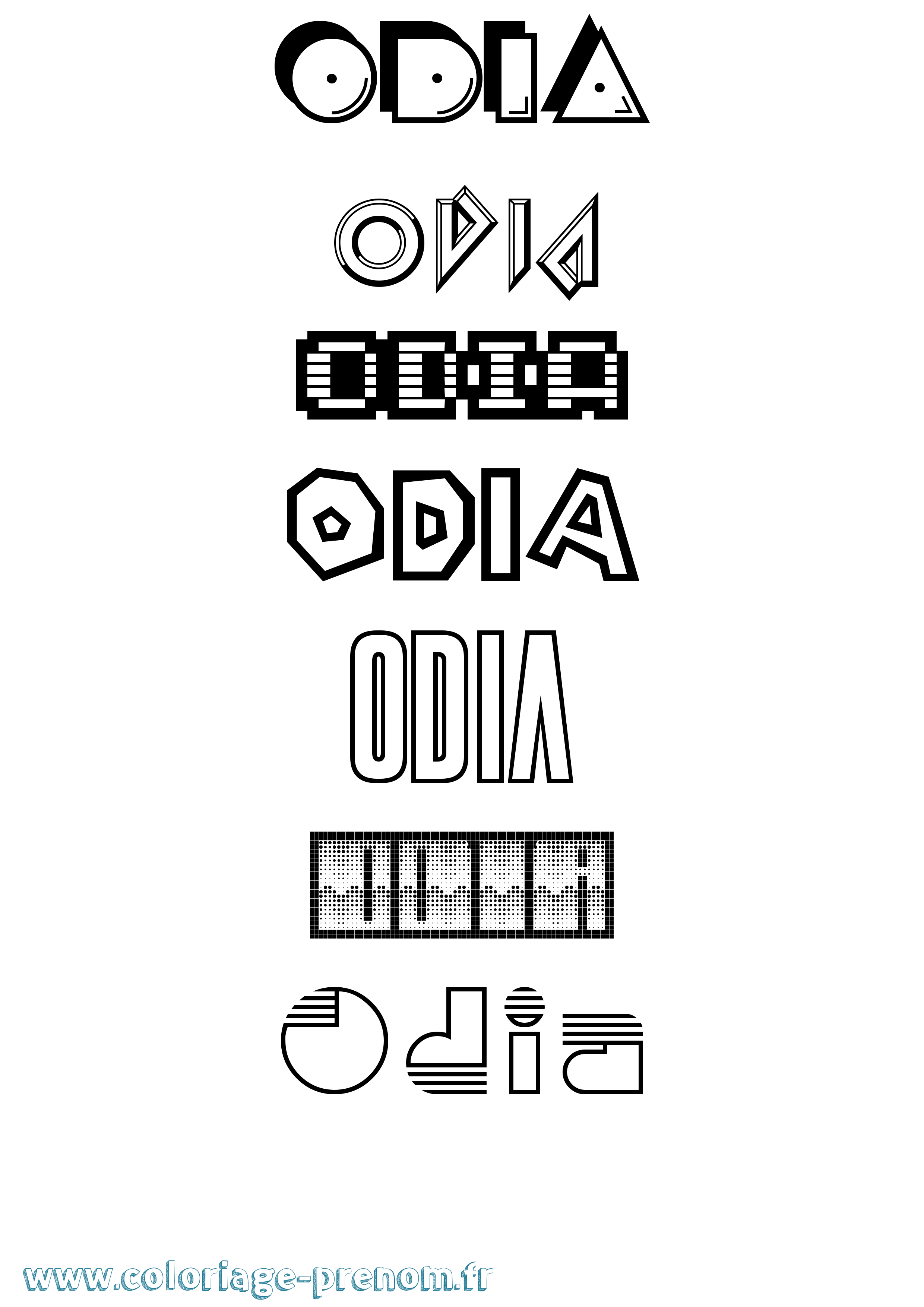Coloriage Odia Jeux Vidéos Coloriage prénom Odia Jeux Vidéos