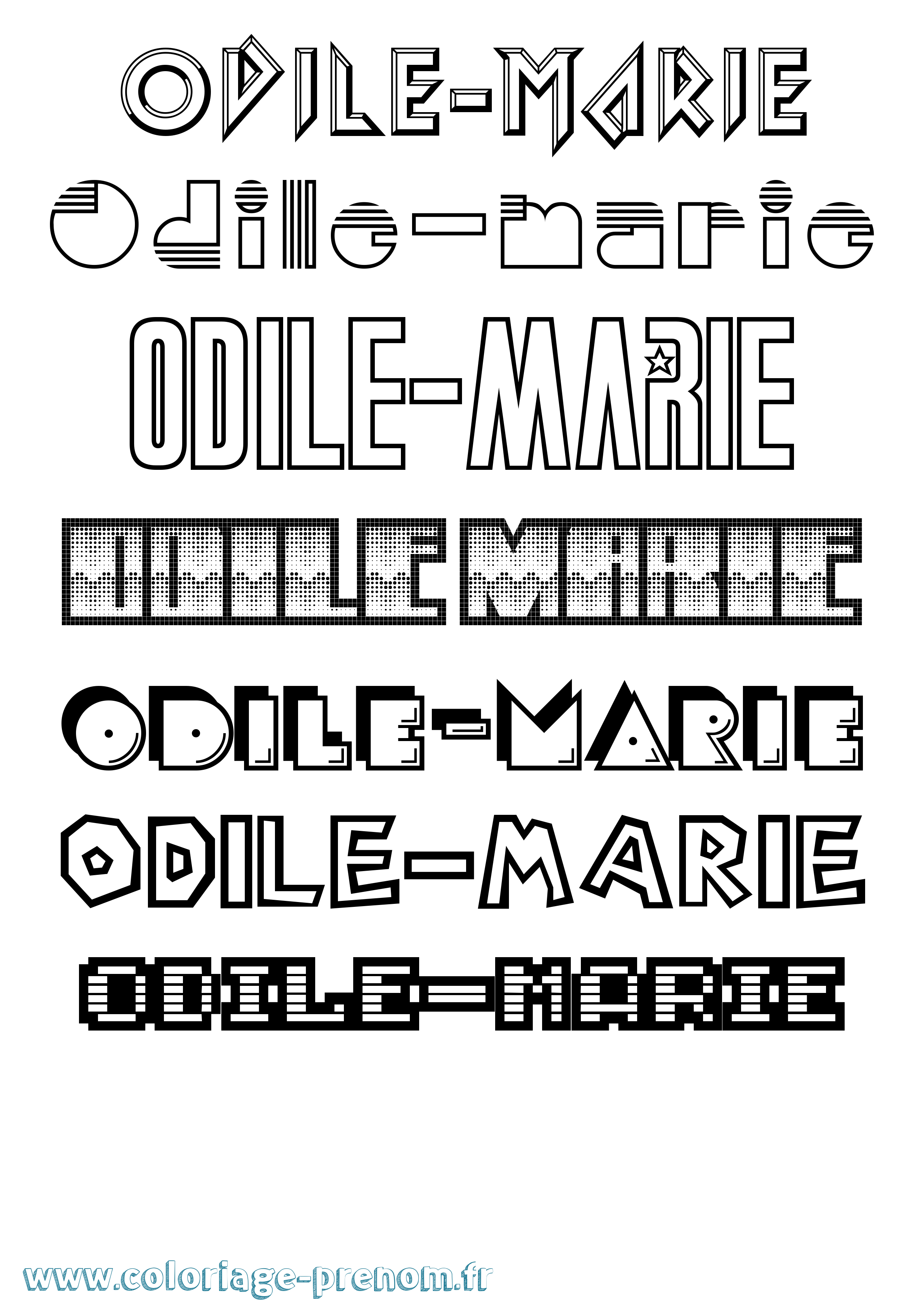 Coloriage Odile-Marie Jeux Vidéos Coloriage prénom Odile-Marie Jeux Vidéos