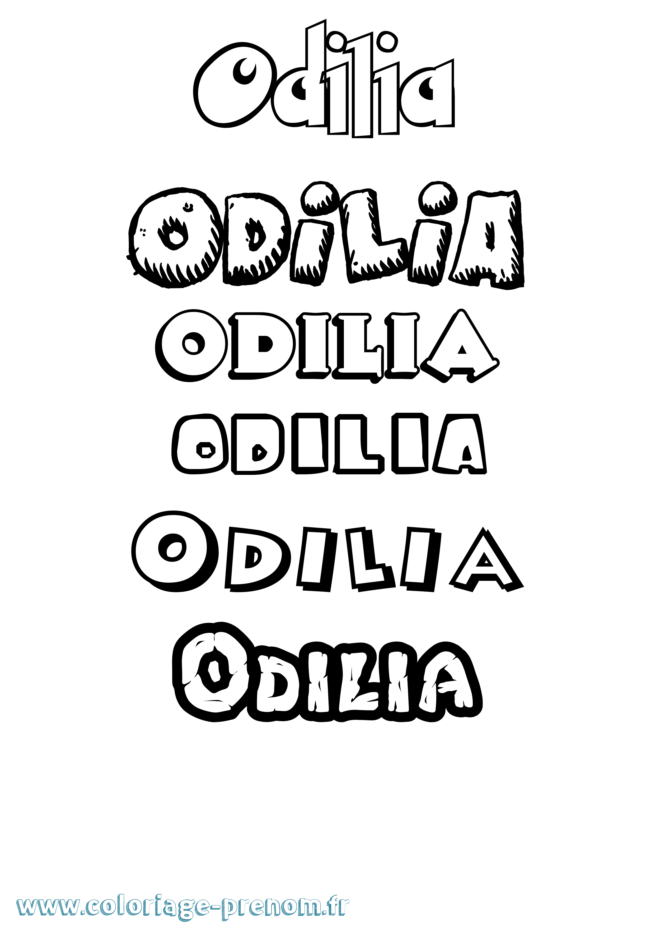 Coloriage Odilia Dessin Animé Coloriage prénom Odilia Dessin Animé