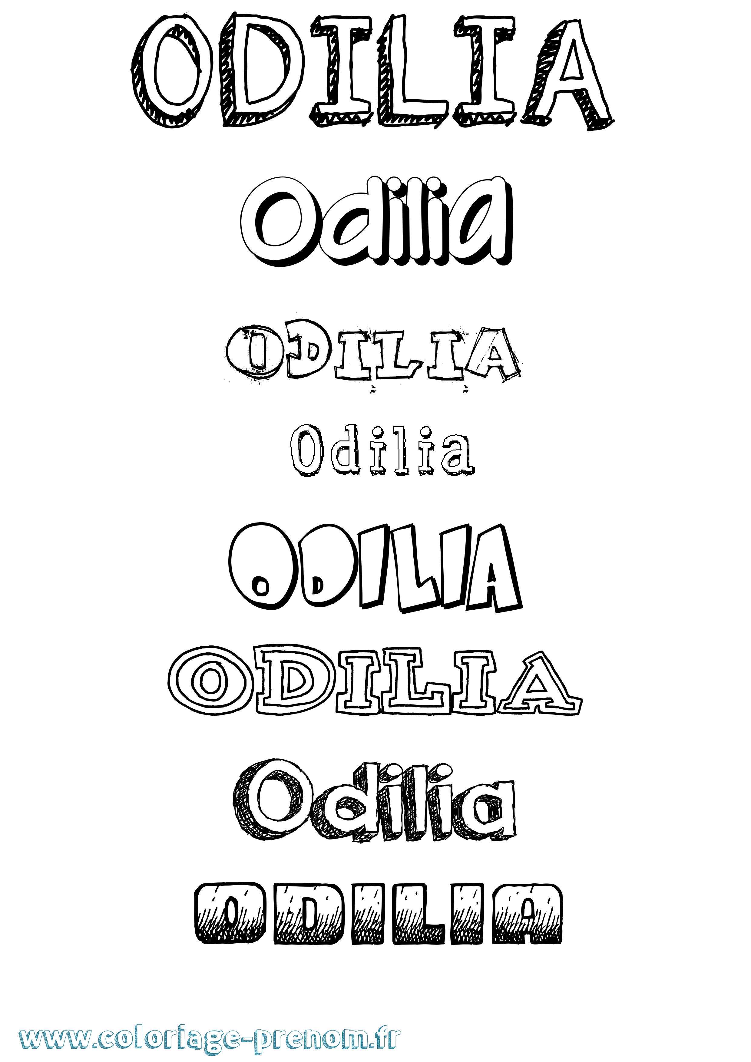 Coloriage Odilia Dessiné Coloriage prénom Odilia Dessiné