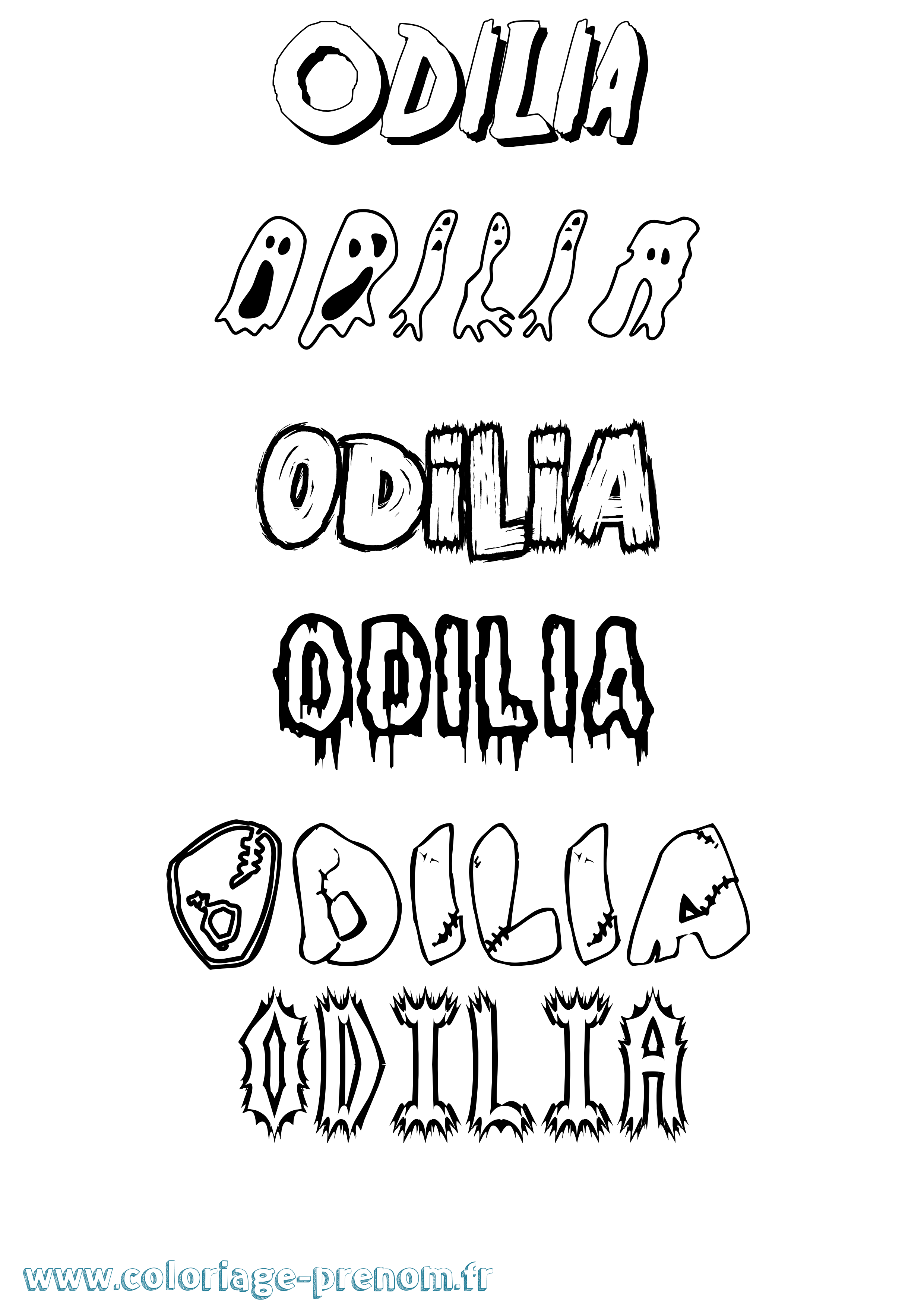 Coloriage Odilia Frisson Coloriage prénom Odilia Frisson