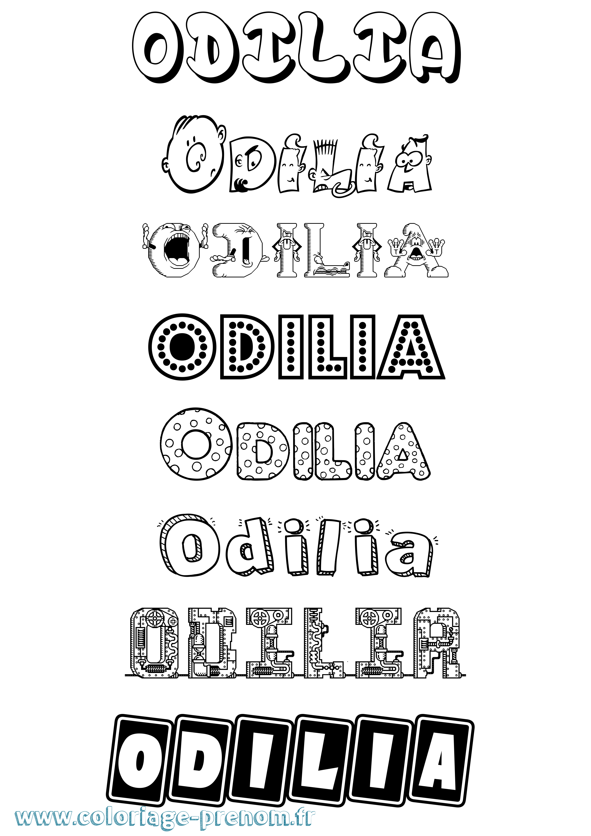 Coloriage Odilia Fun Coloriage prénom Odilia Fun