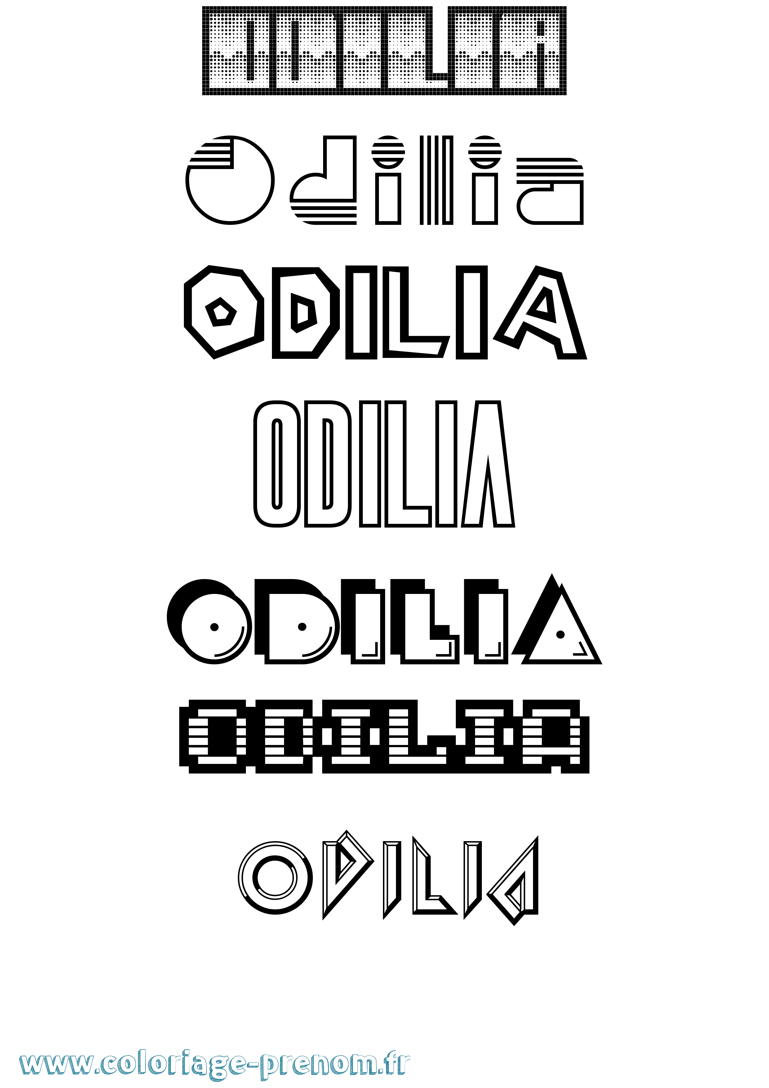 Coloriage Odilia Jeux Vidéos Coloriage prénom Odilia Jeux Vidéos