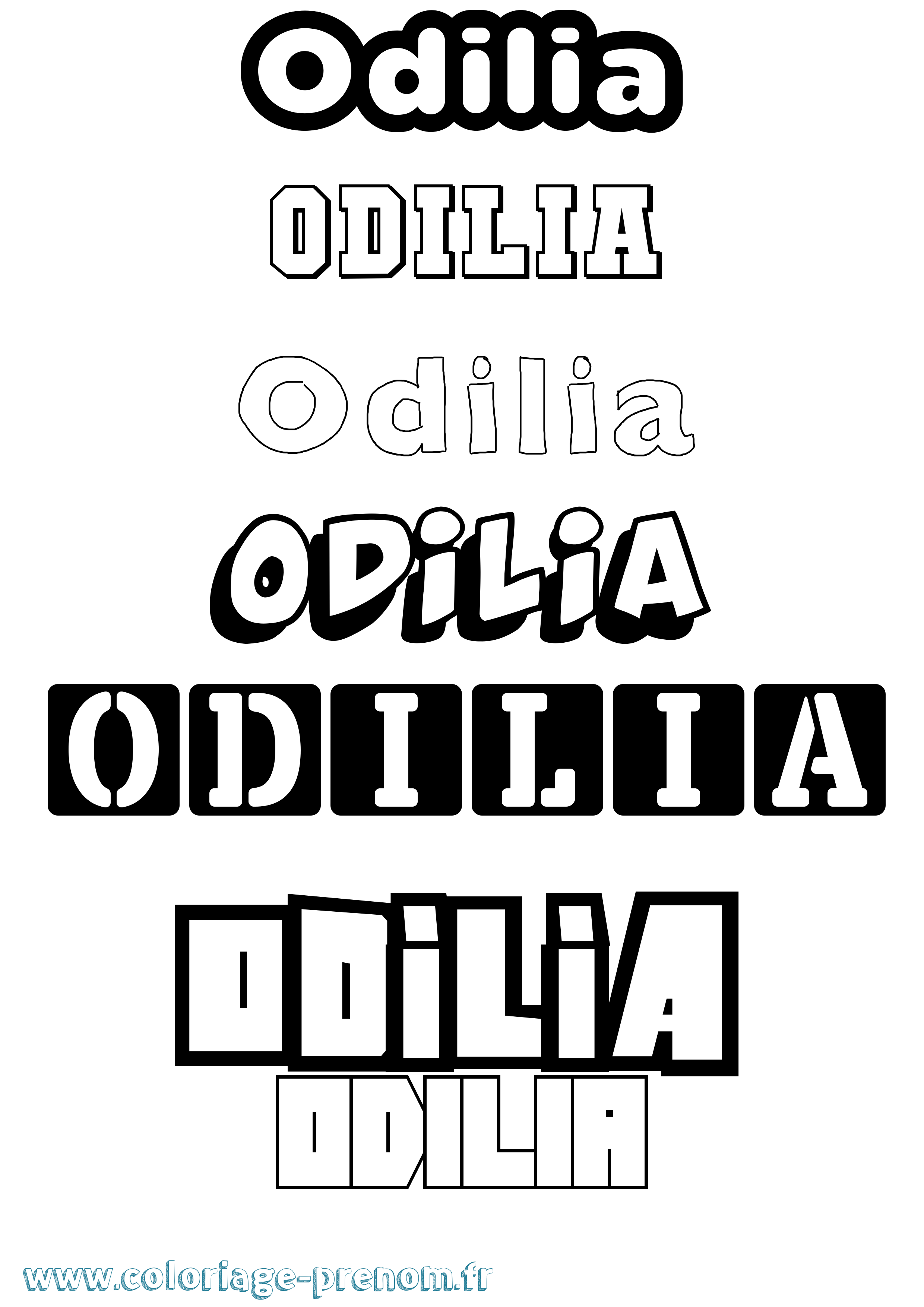 Coloriage Odilia Simple Coloriage prénom Odilia Simple