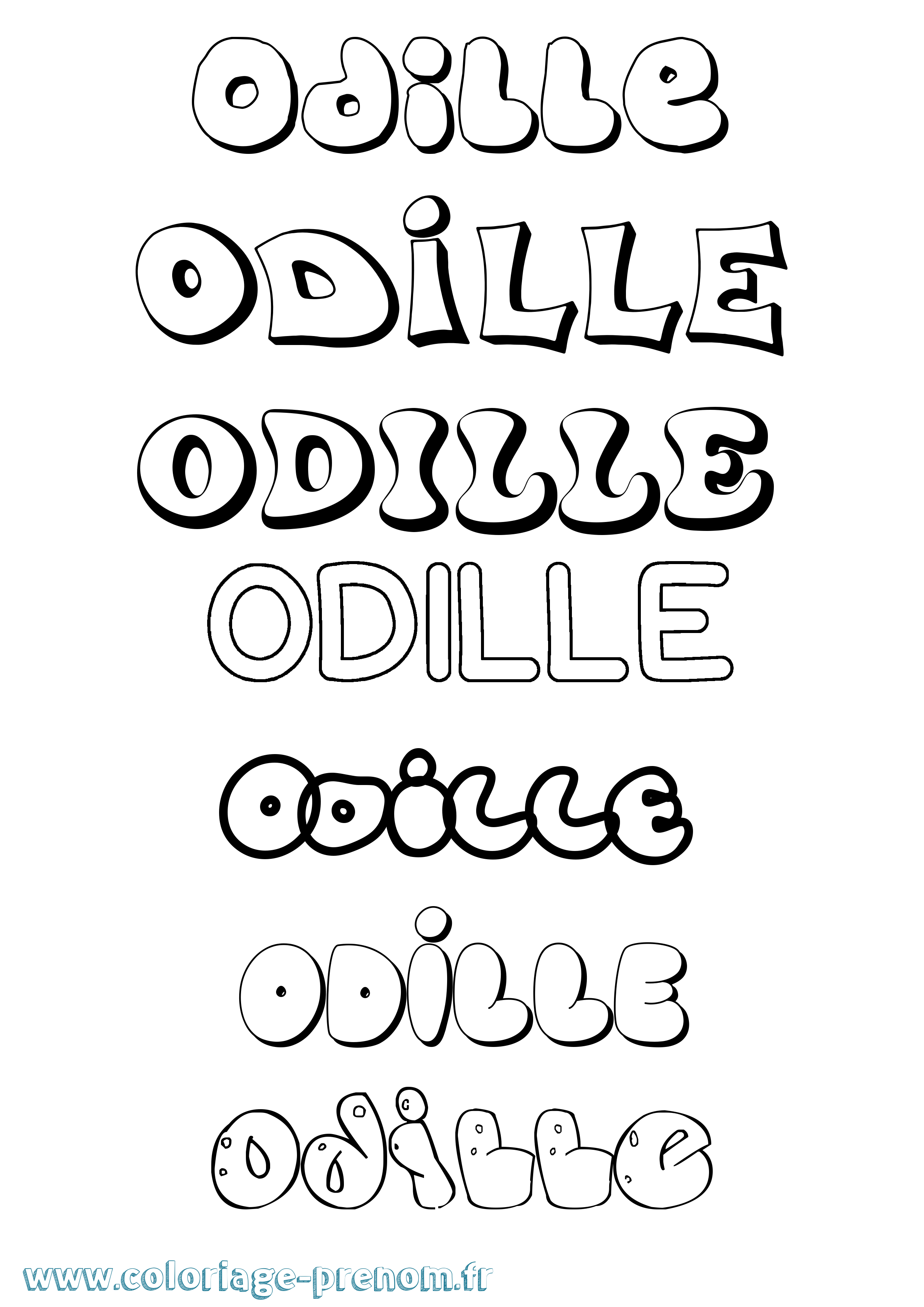 Coloriage Odille Bubble Coloriage prénom Odille Bubble