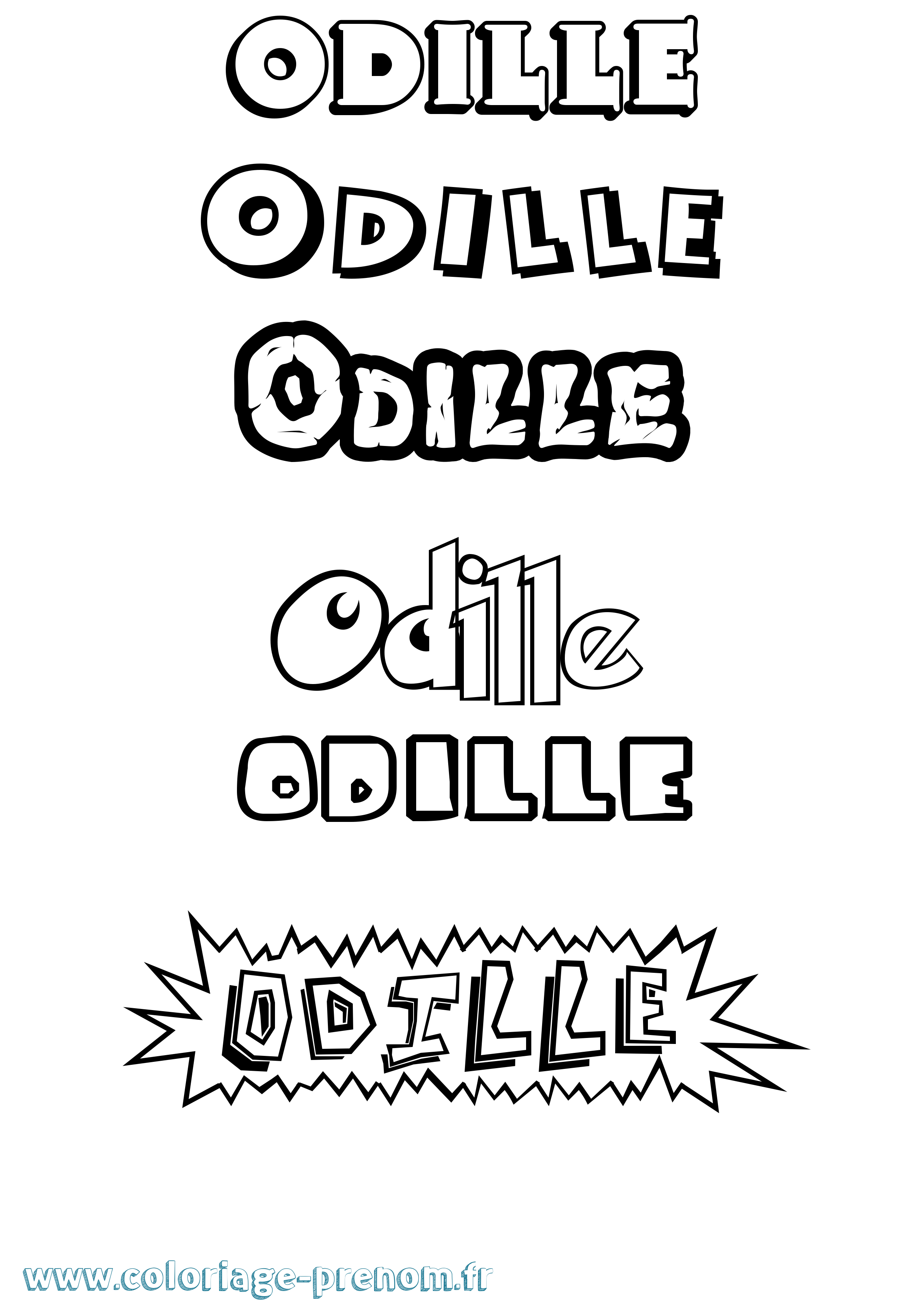 Coloriage Odille Dessin Animé Coloriage prénom Odille Dessin Animé