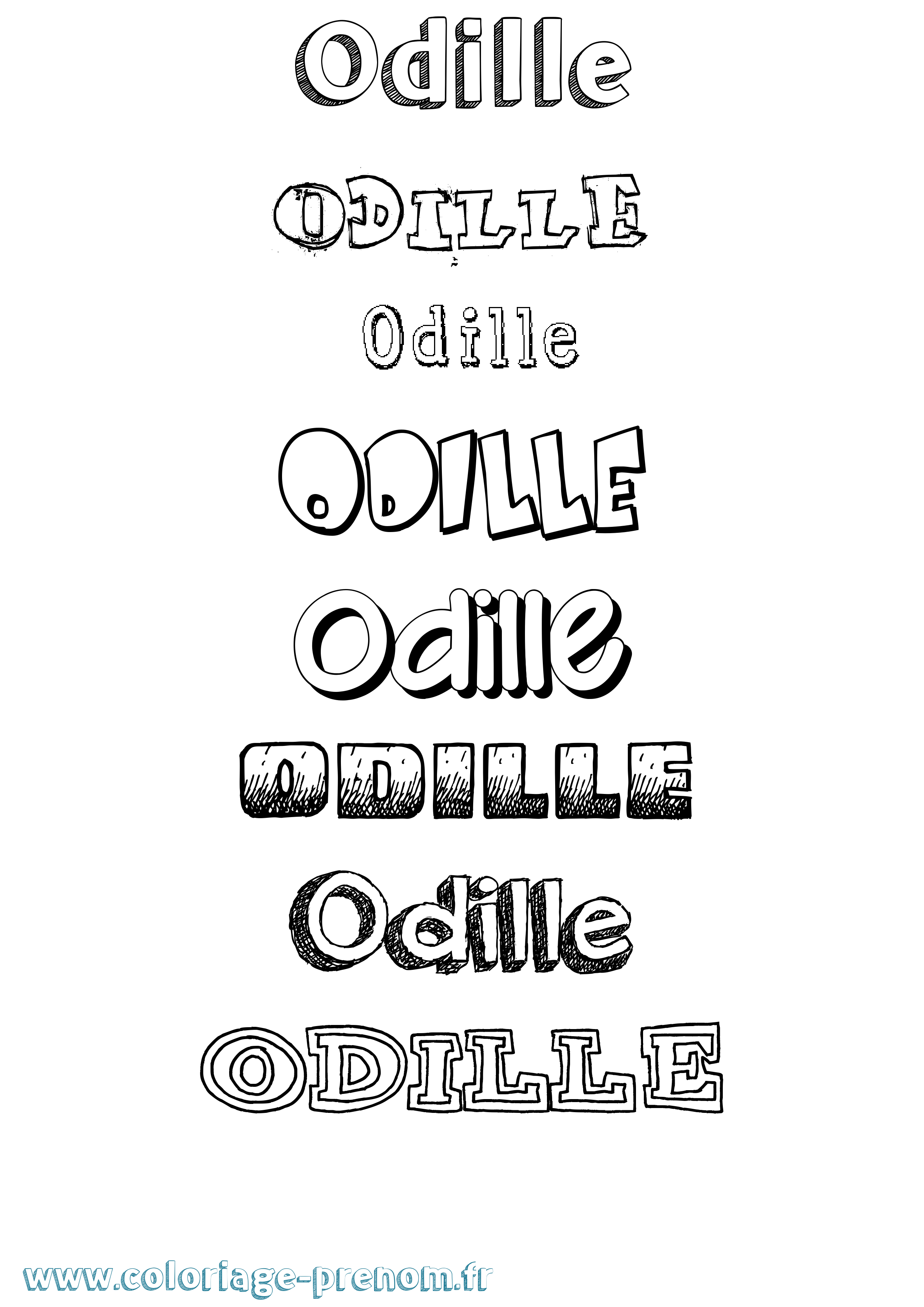 Coloriage Odille Dessiné Coloriage prénom Odille Dessiné