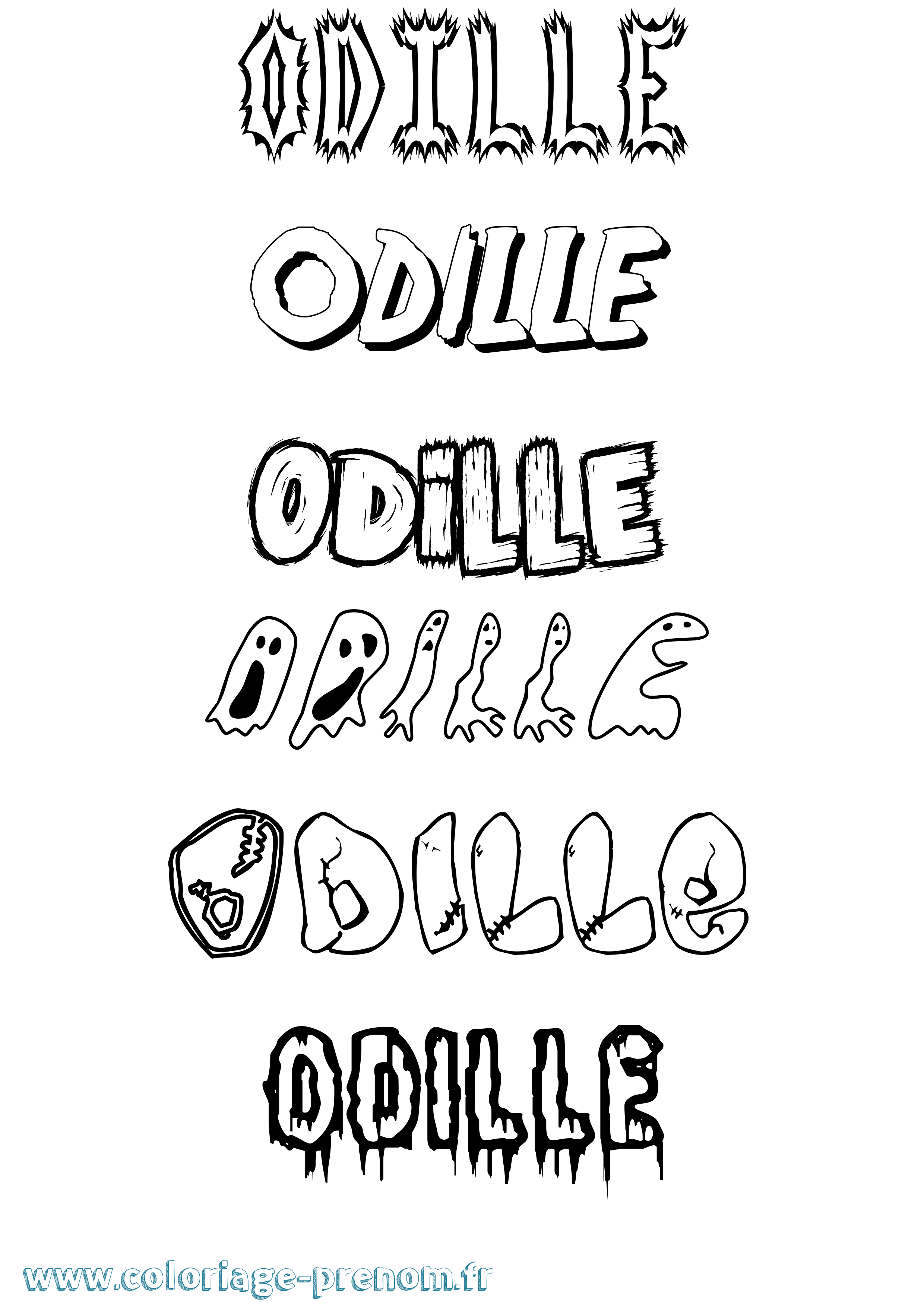 Coloriage Odille Frisson Coloriage prénom Odille Frisson
