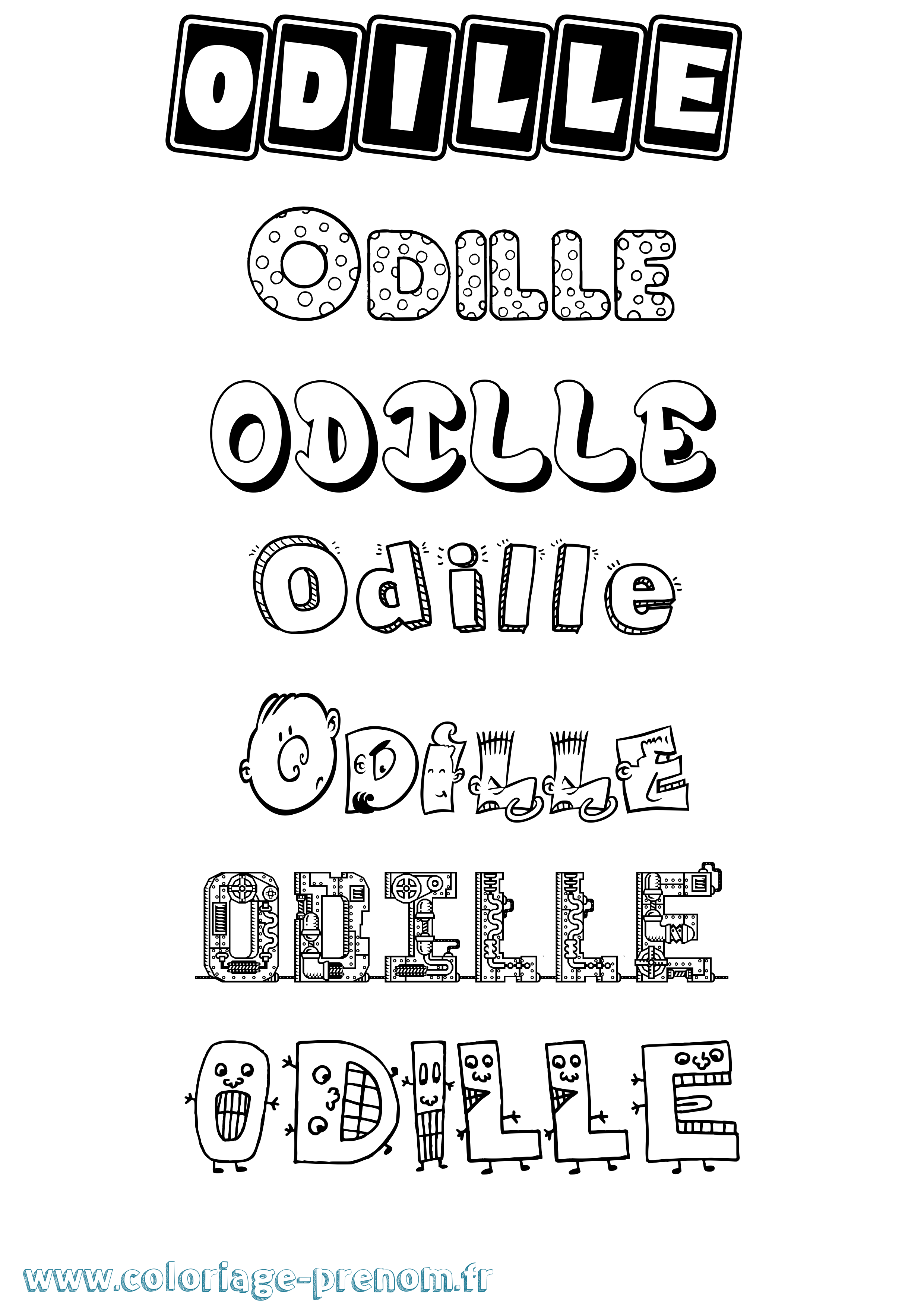 Coloriage Odille Fun Coloriage prénom Odille Fun