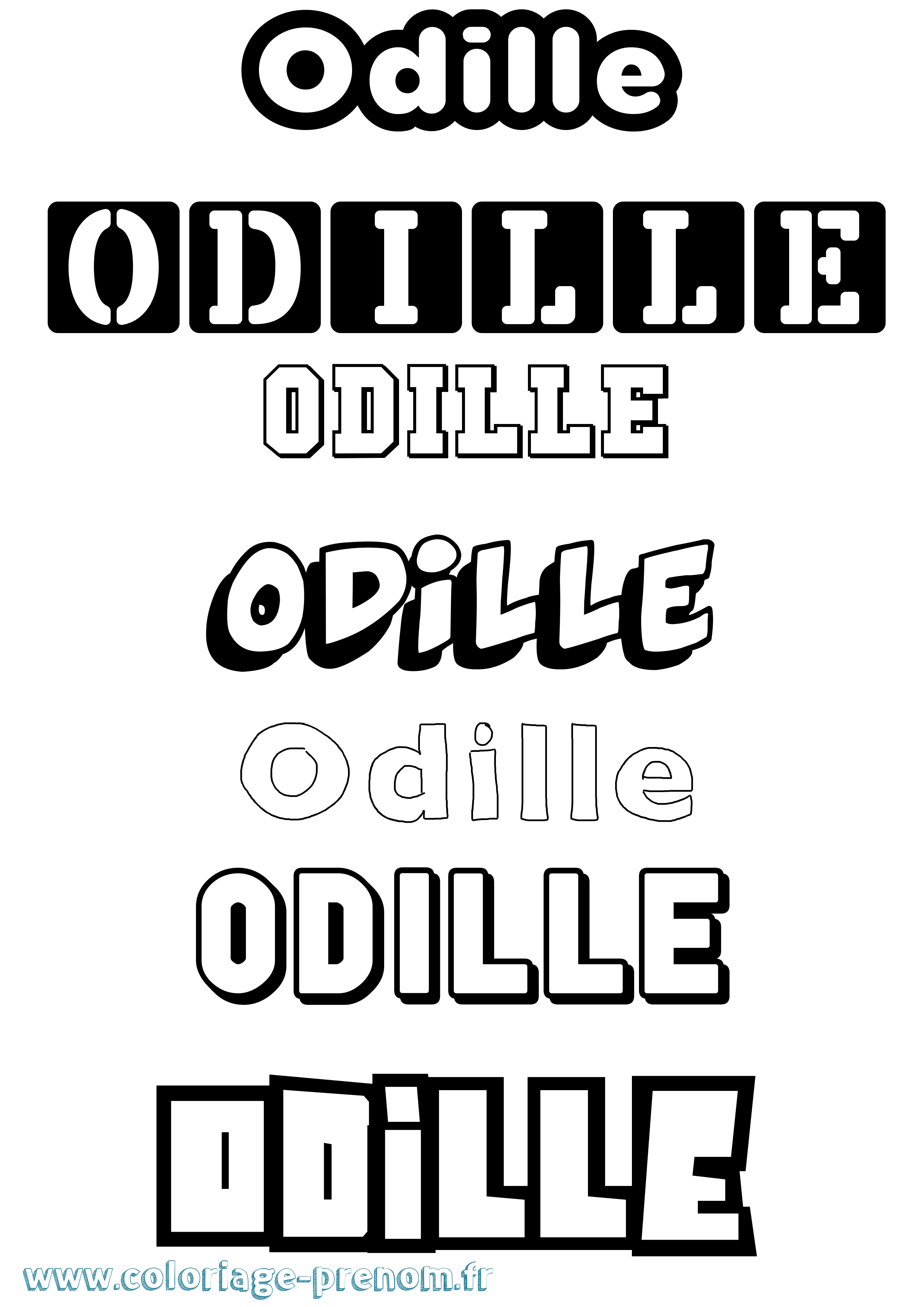 Coloriage Odille Simple Coloriage prénom Odille Simple
