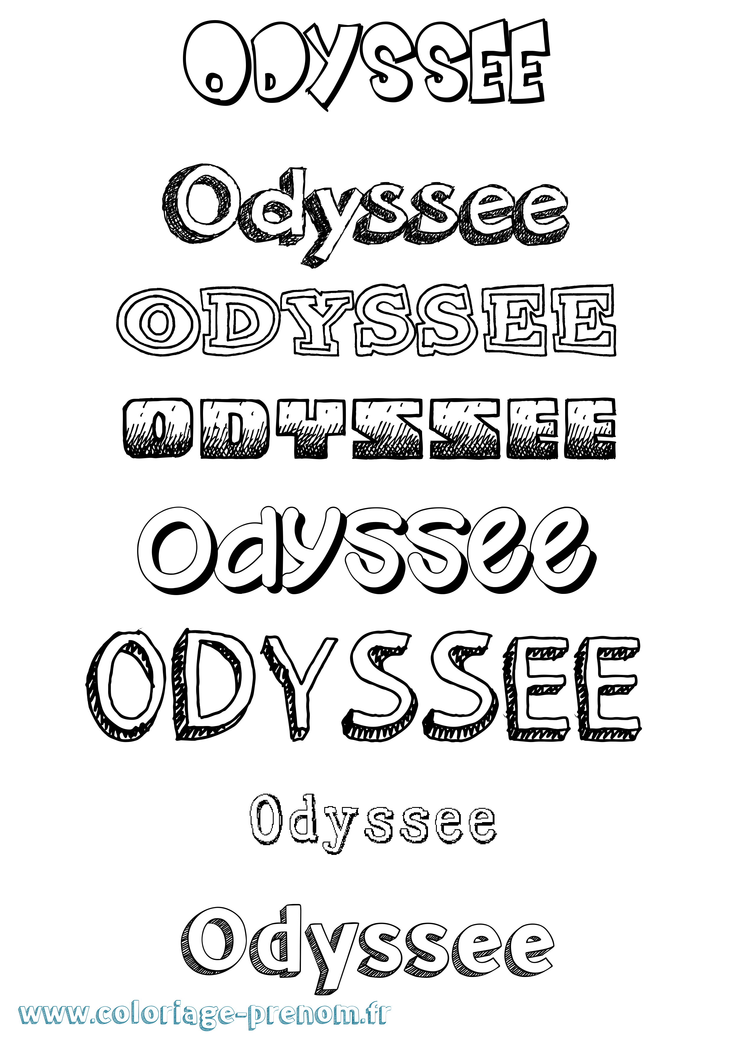 Coloriage Odyssee Dessiné Coloriage prénom Odyssee Dessiné