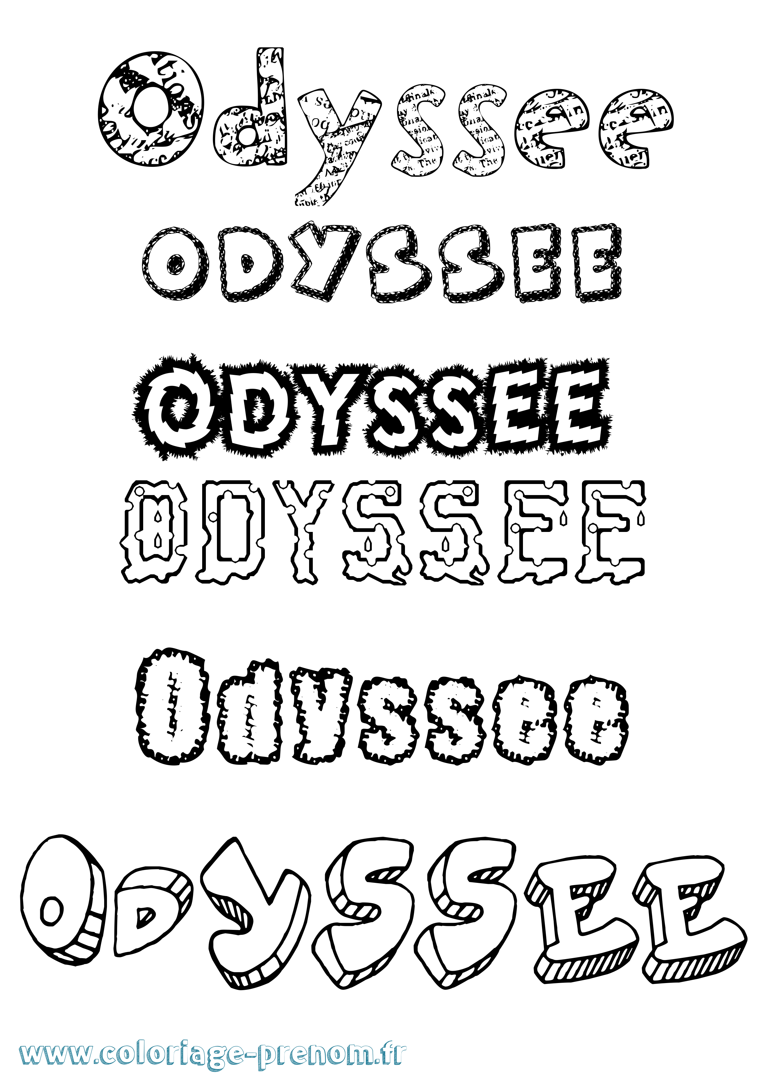 Coloriage Odyssee Destructuré Coloriage prénom Odyssee Destructuré