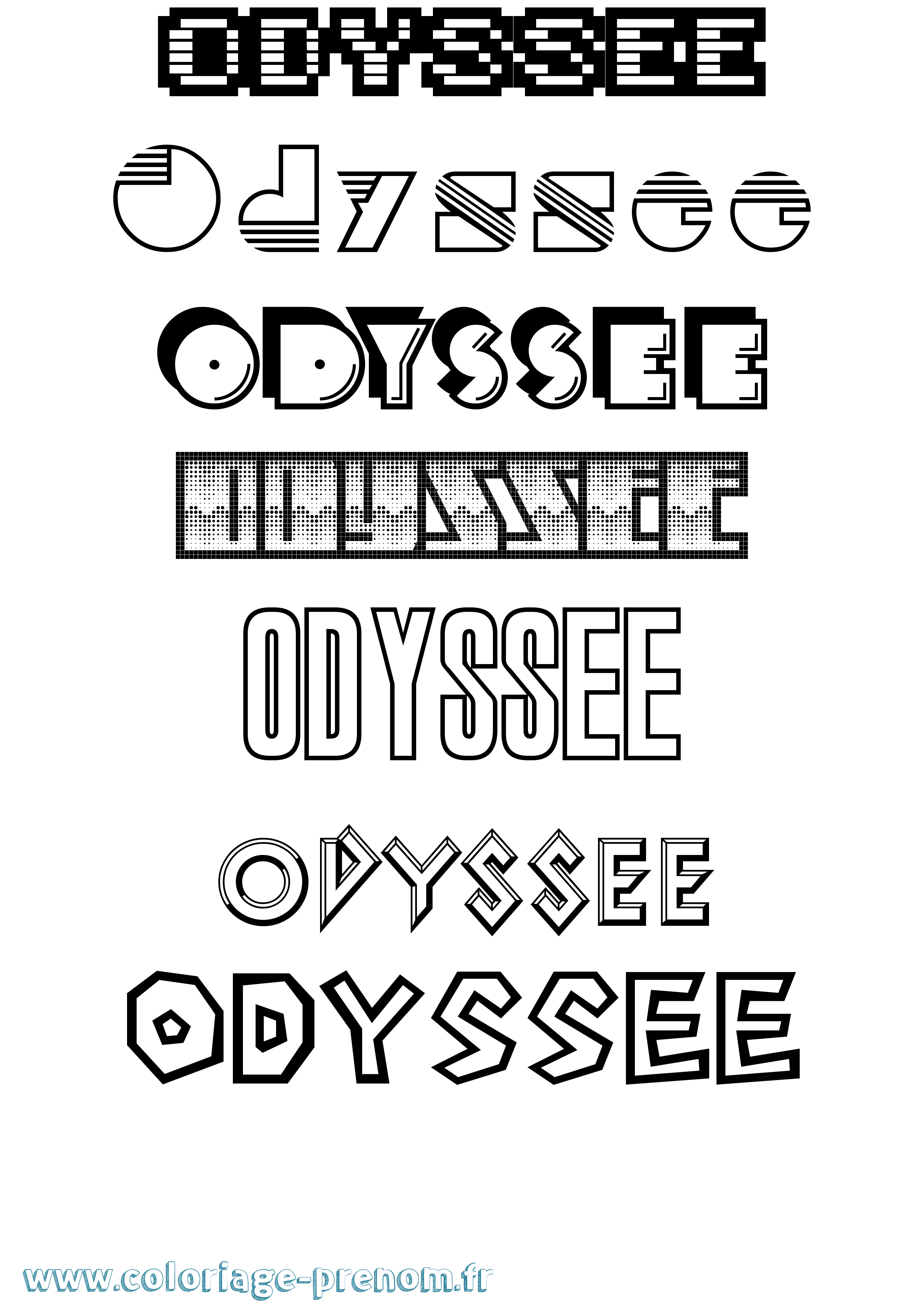 Coloriage Odyssee Jeux Vidéos Coloriage prénom Odyssee Jeux Vidéos