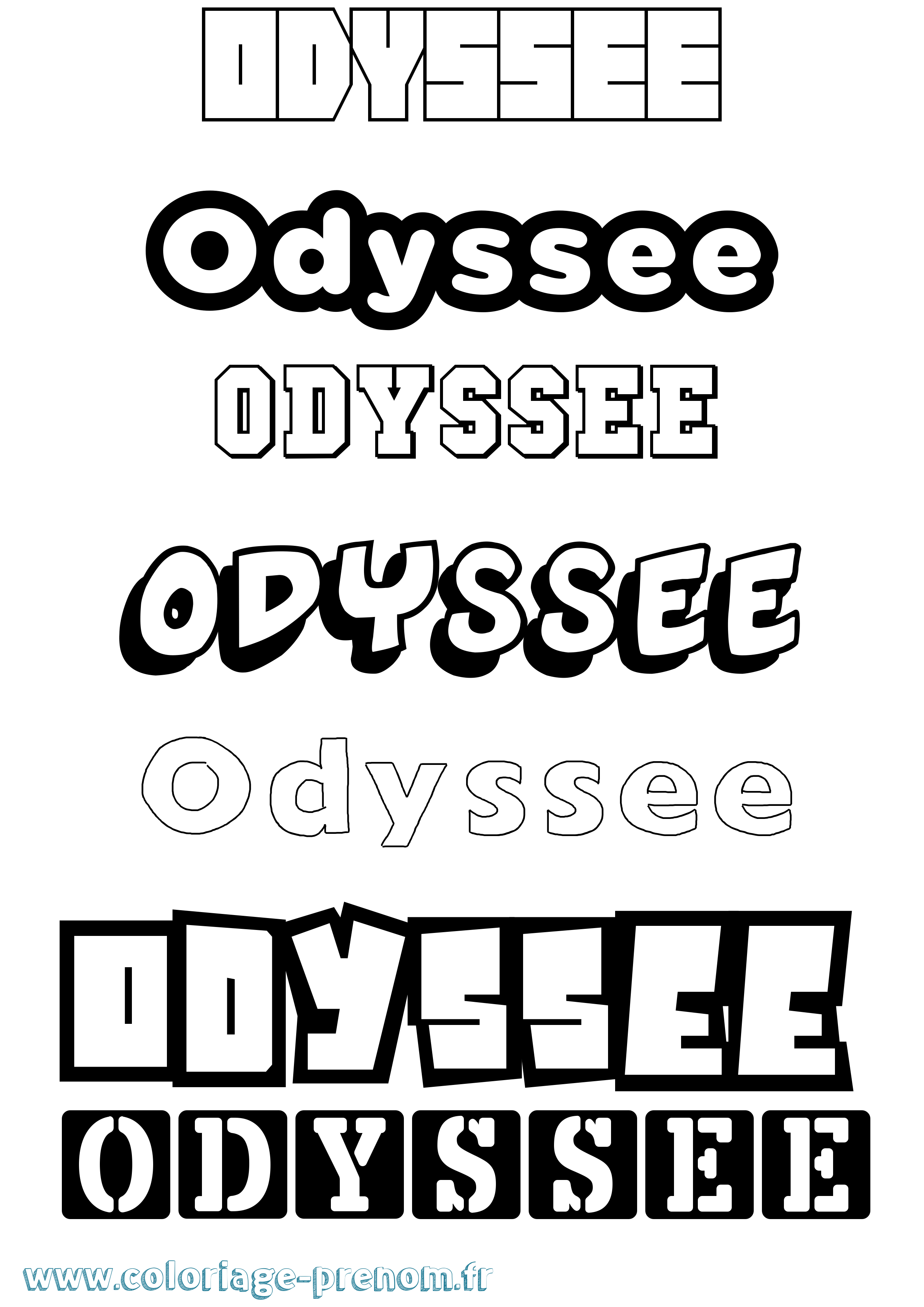 Coloriage Odyssee Simple Coloriage prénom Odyssee Simple