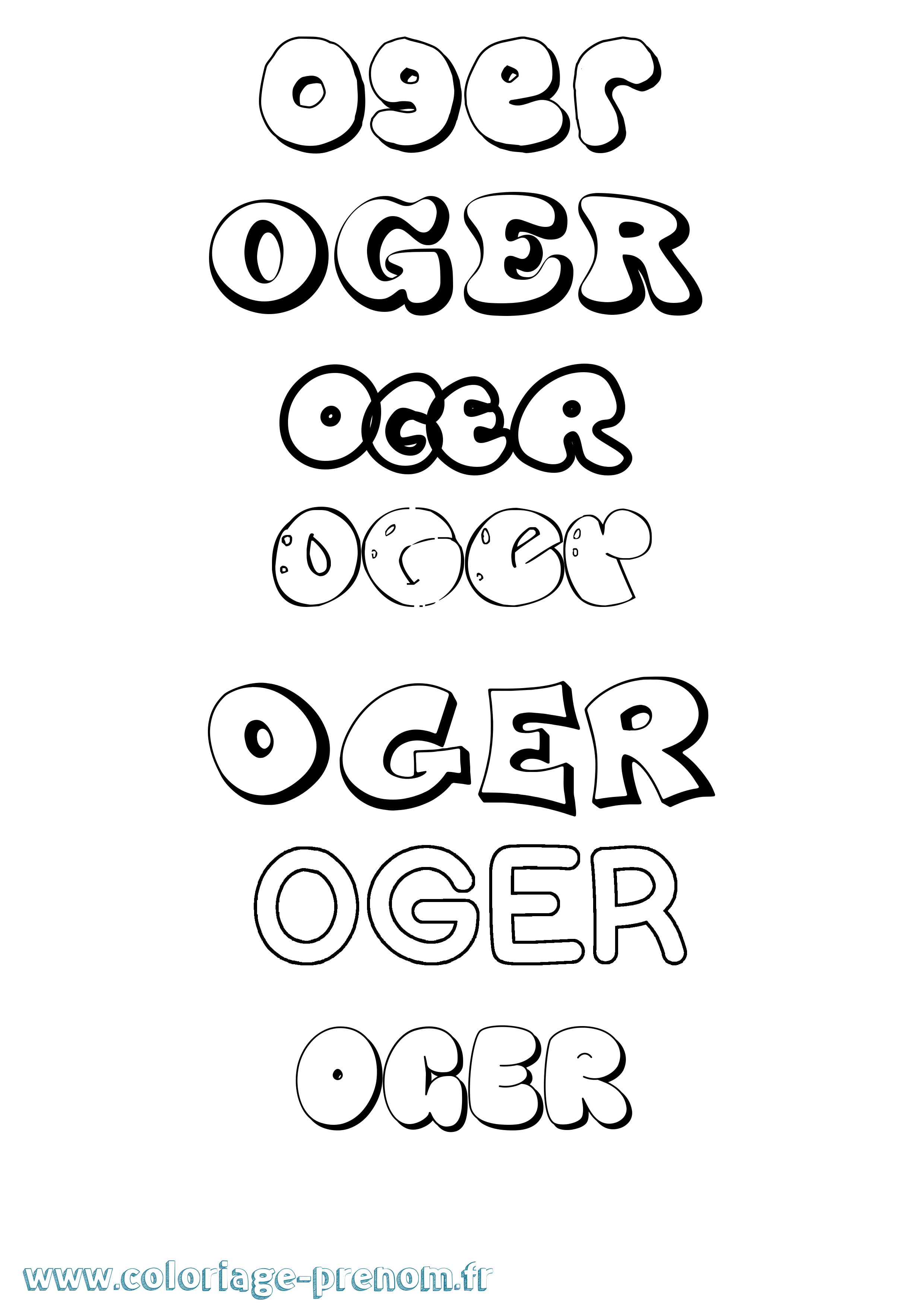 Coloriage Oger Bubble Coloriage prénom Oger Bubble