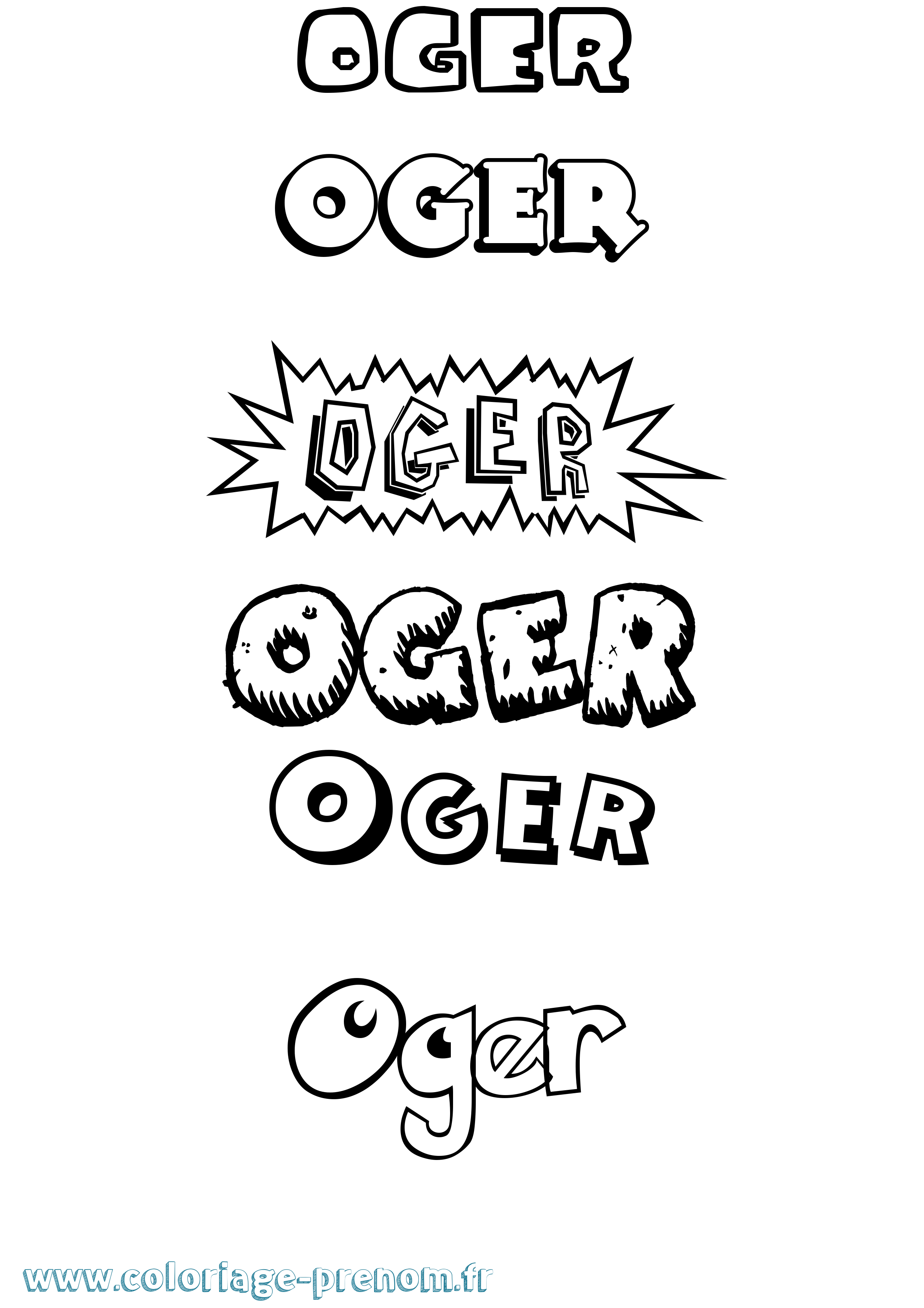 Coloriage Oger Dessin Animé Coloriage prénom Oger Dessin Animé