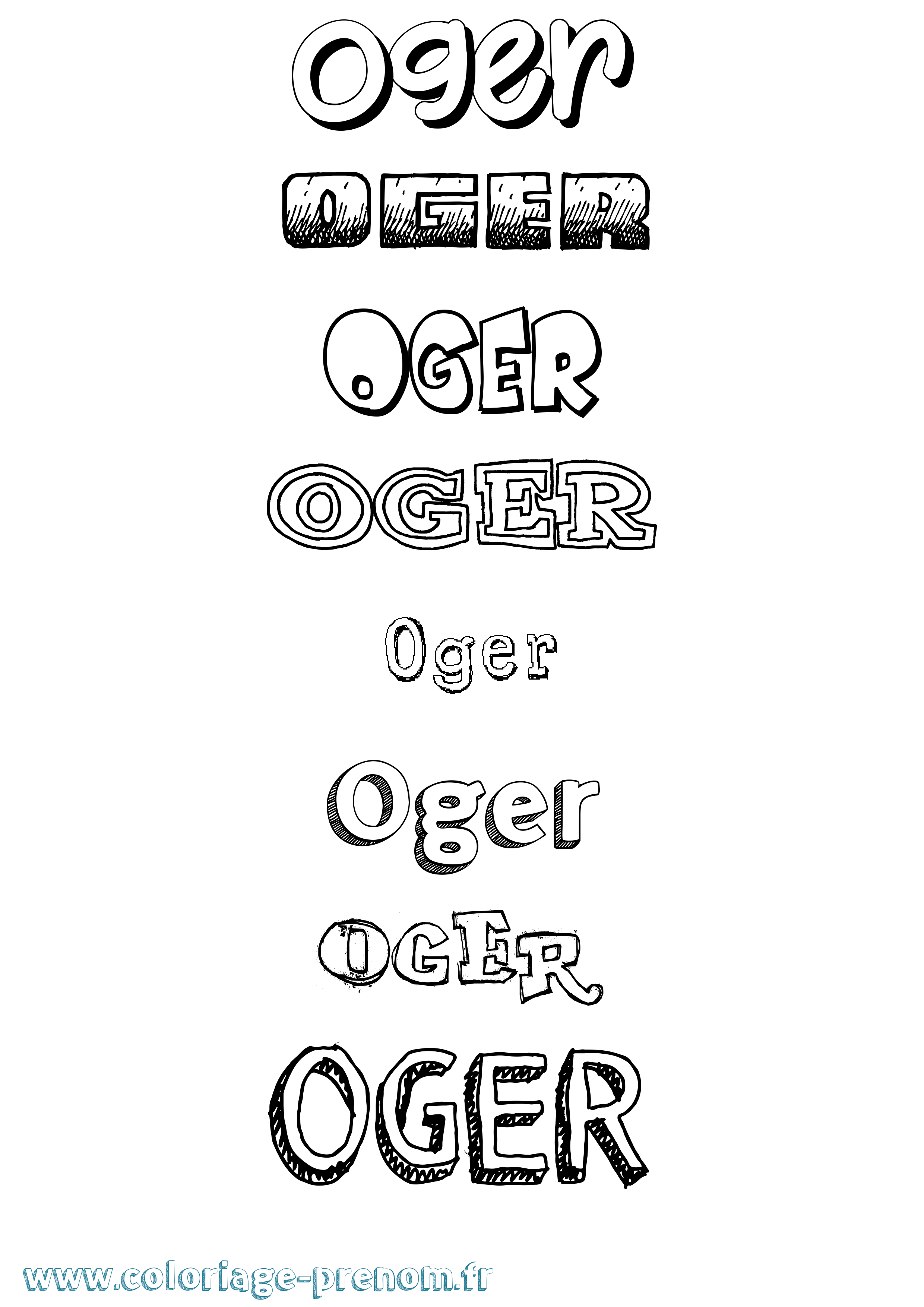 Coloriage Oger Dessiné Coloriage prénom Oger Dessiné