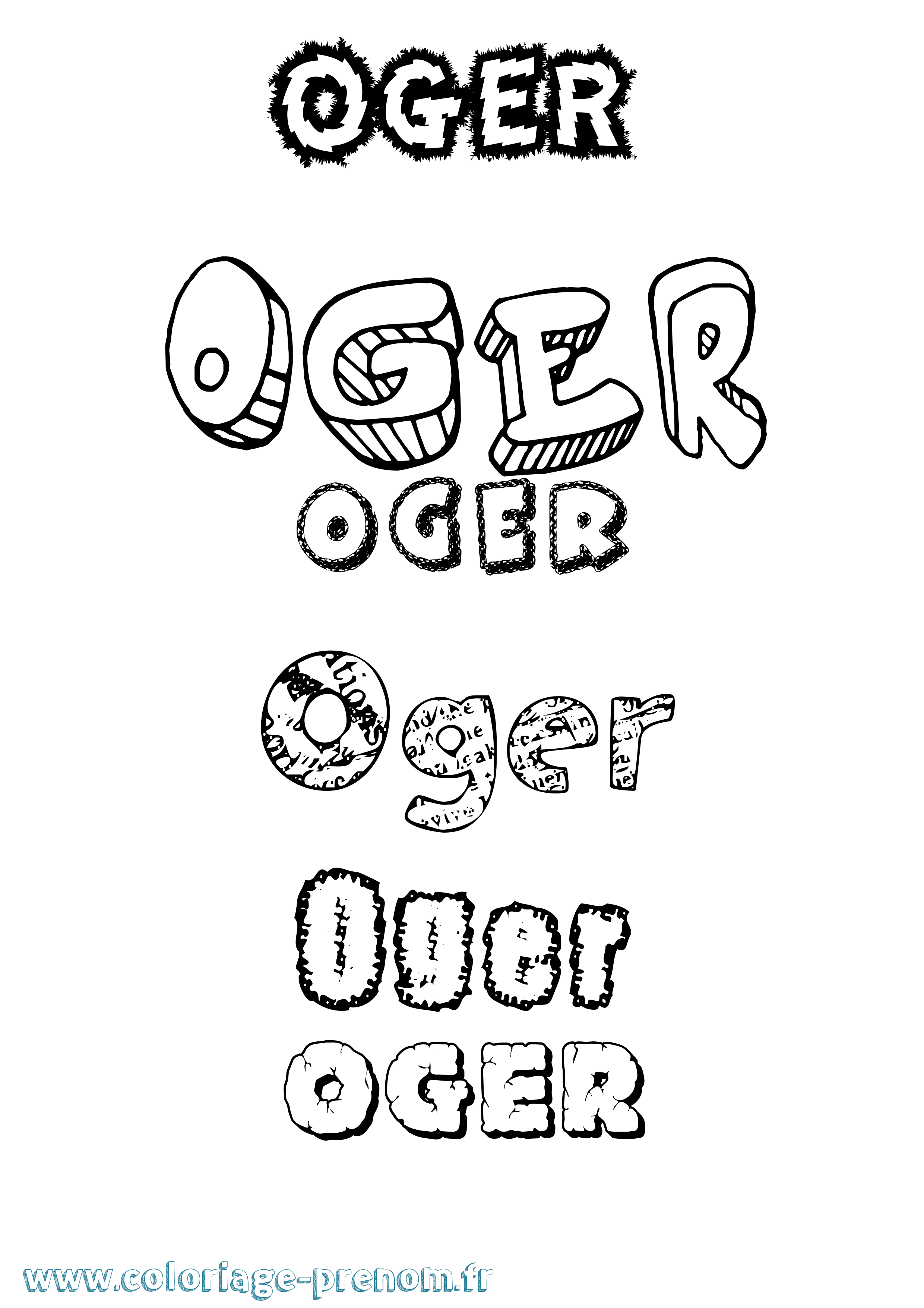 Coloriage Oger Destructuré Coloriage prénom Oger Destructuré