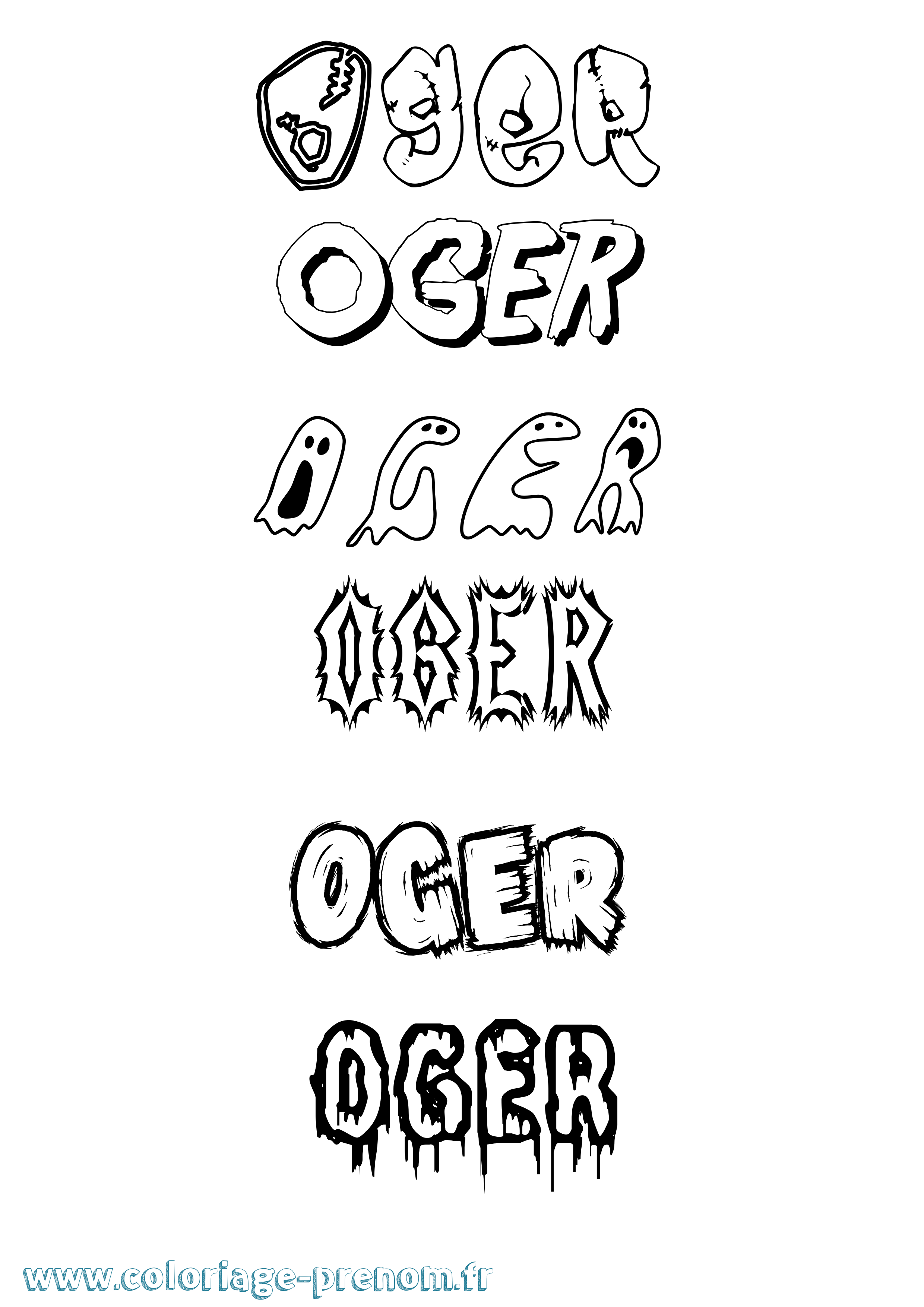 Coloriage Oger Frisson Coloriage prénom Oger Frisson