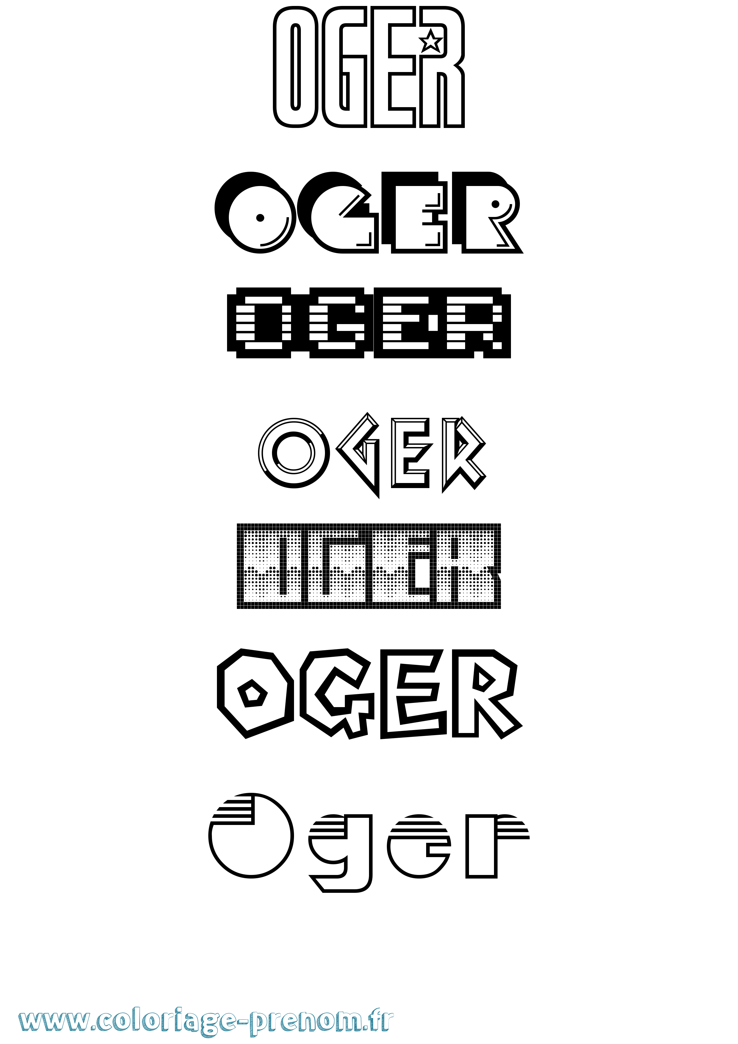 Coloriage Oger Jeux Vidéos Coloriage prénom Oger Jeux Vidéos