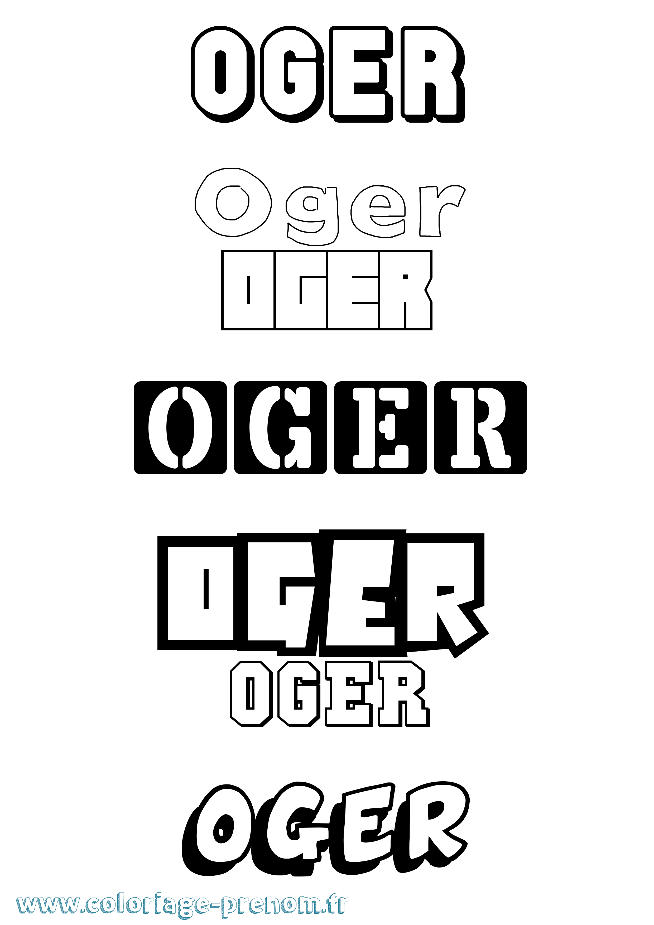 Coloriage Oger Simple Coloriage prénom Oger Simple