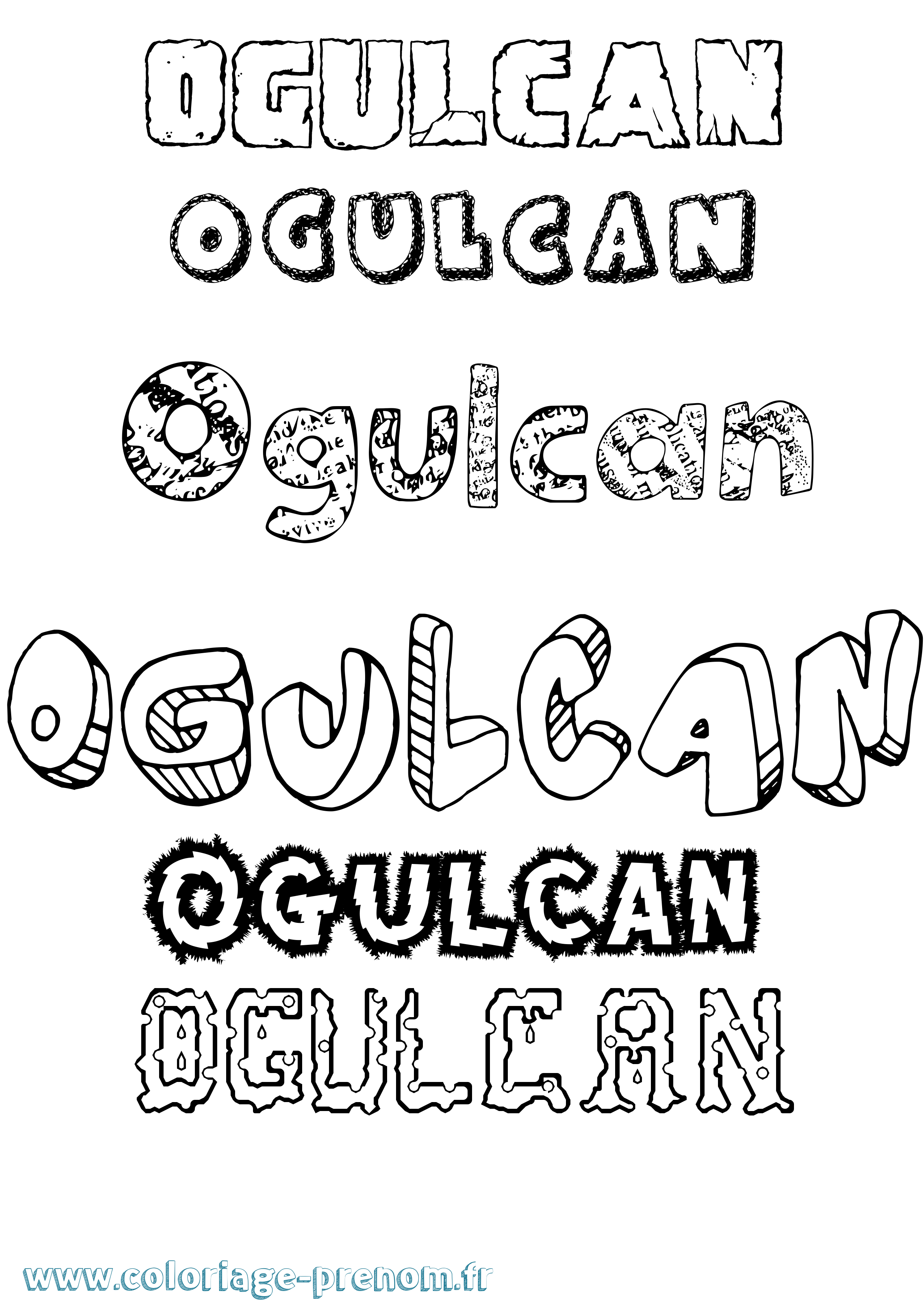 Coloriage Ogulcan Destructuré Coloriage prénom Ogulcan Destructuré