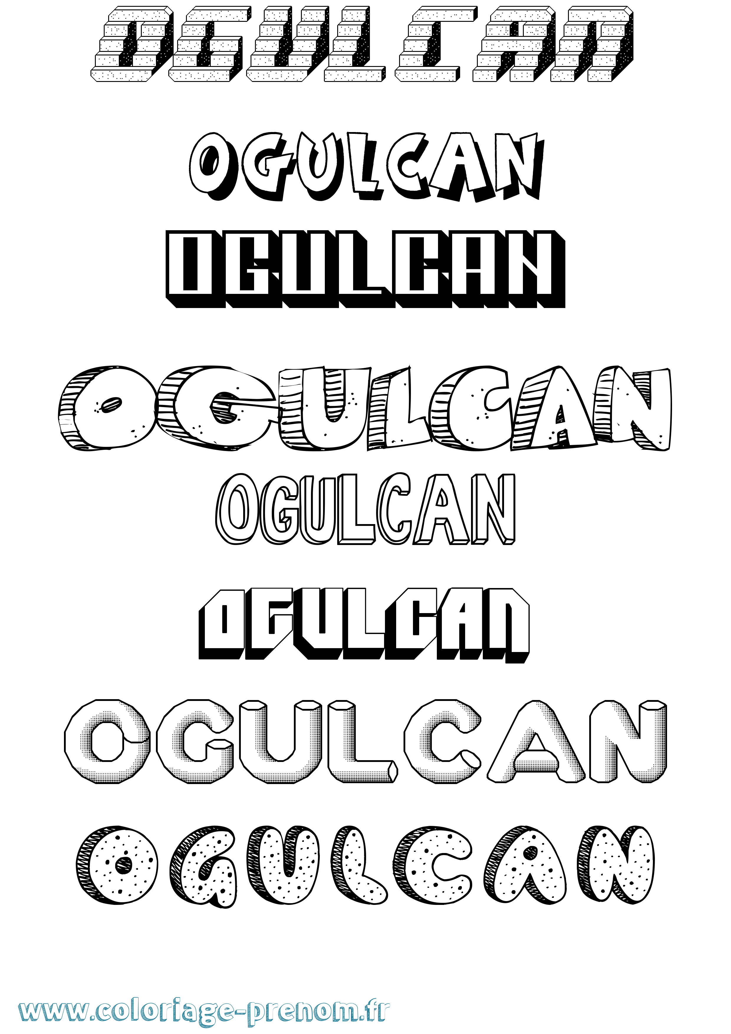 Coloriage Ogulcan Effet 3D Coloriage prénom Ogulcan Effet 3D