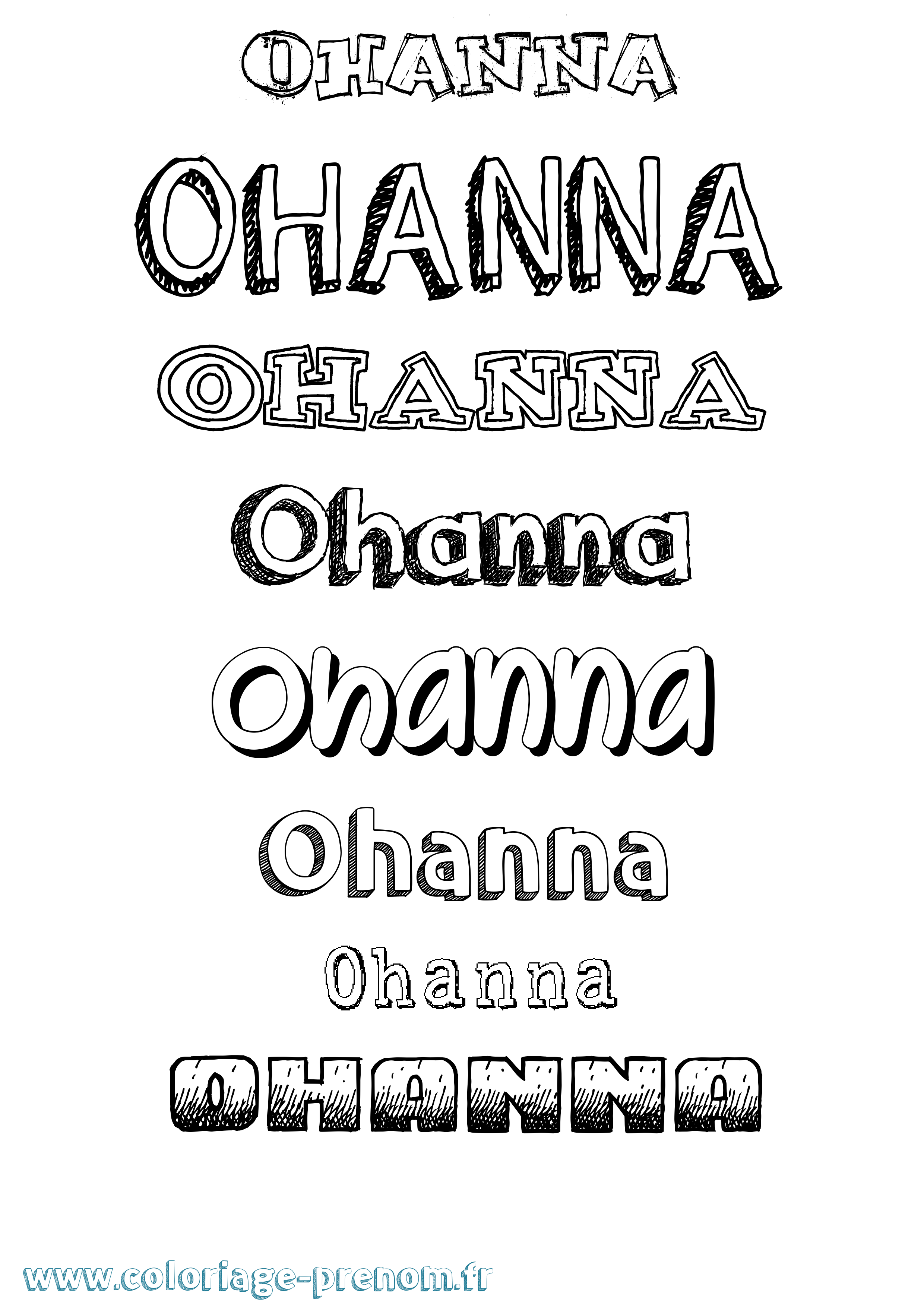 Coloriage Ohanna Dessiné Coloriage prénom Ohanna Dessiné