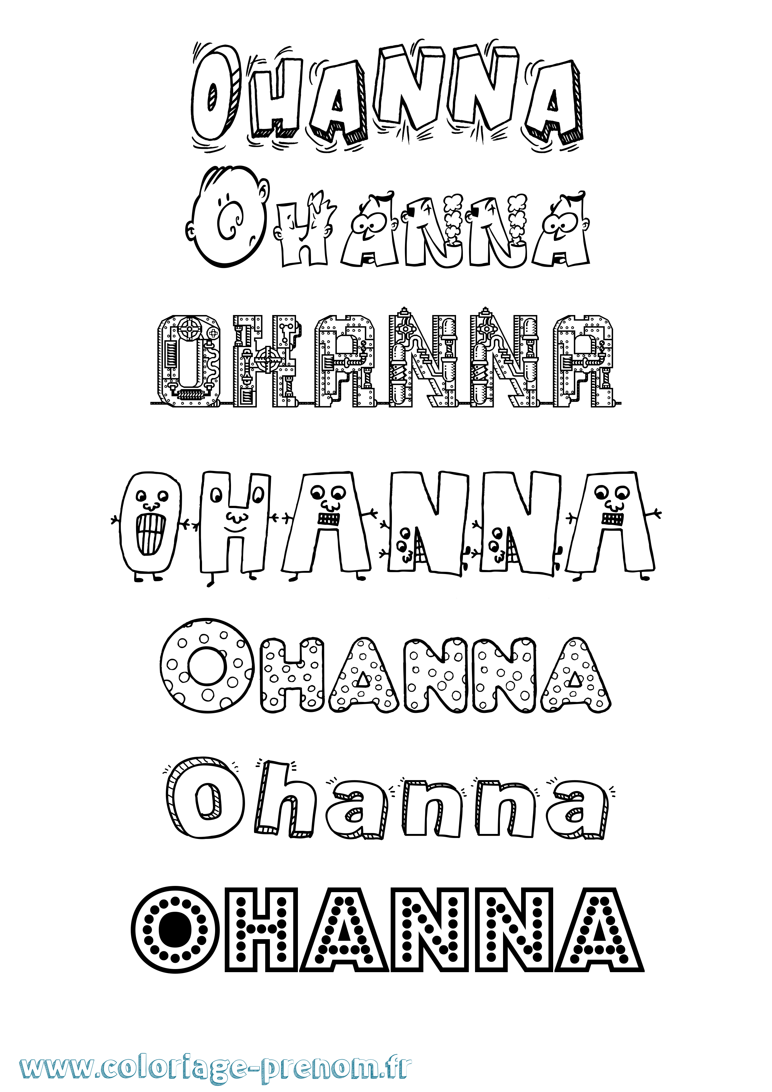 Coloriage Ohanna Fun Coloriage prénom Ohanna Fun
