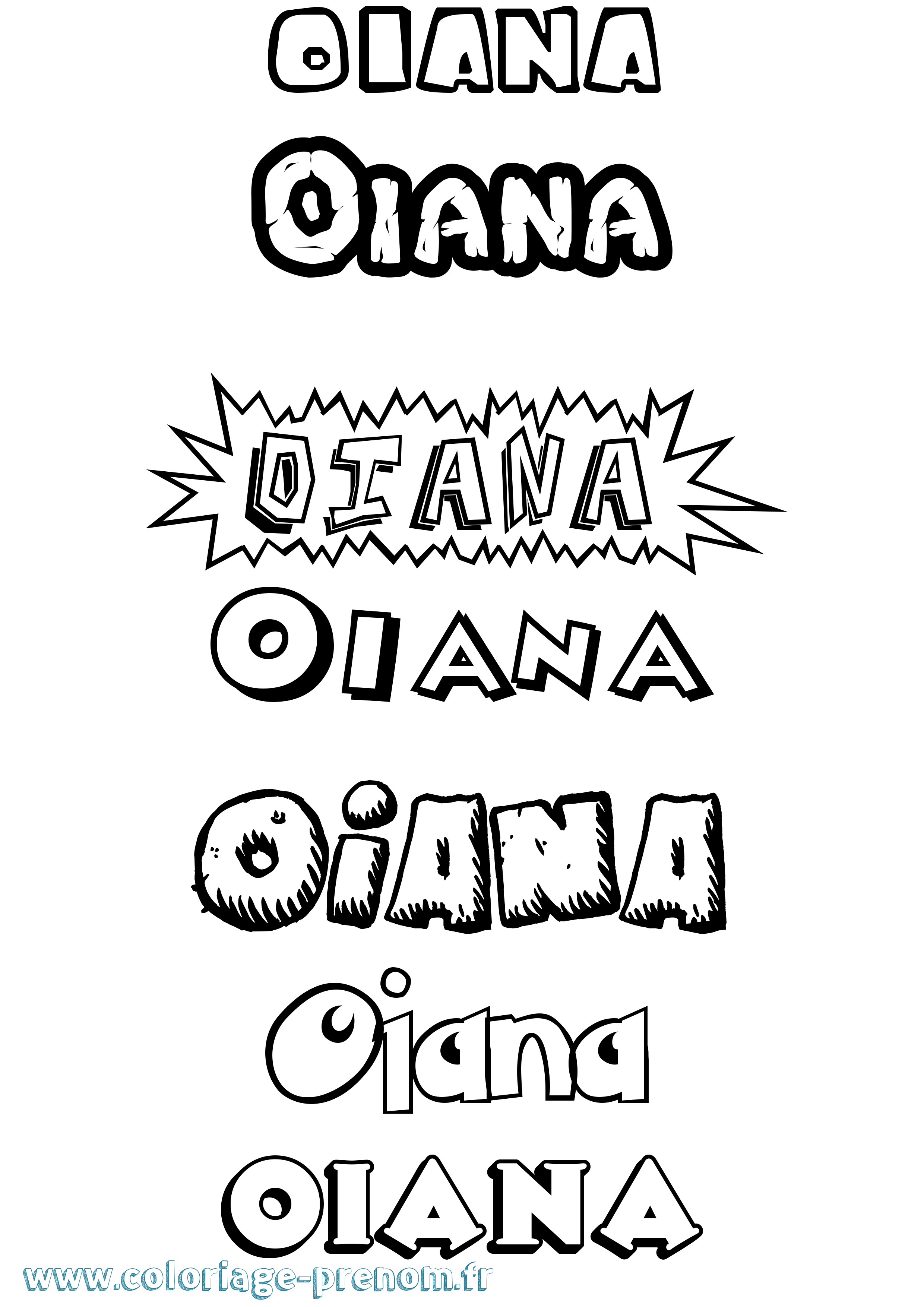 Coloriage Oiana Dessin Animé Coloriage prénom Oiana Dessin Animé