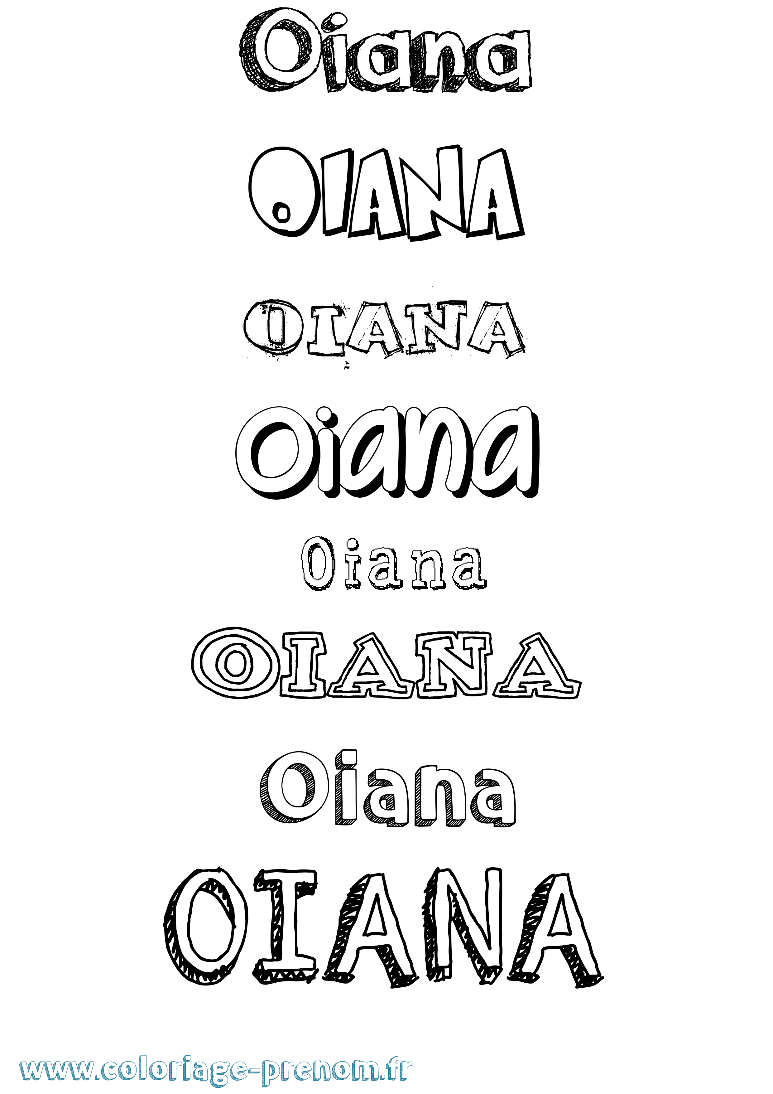 Coloriage Oiana Dessiné Coloriage prénom Oiana Dessiné