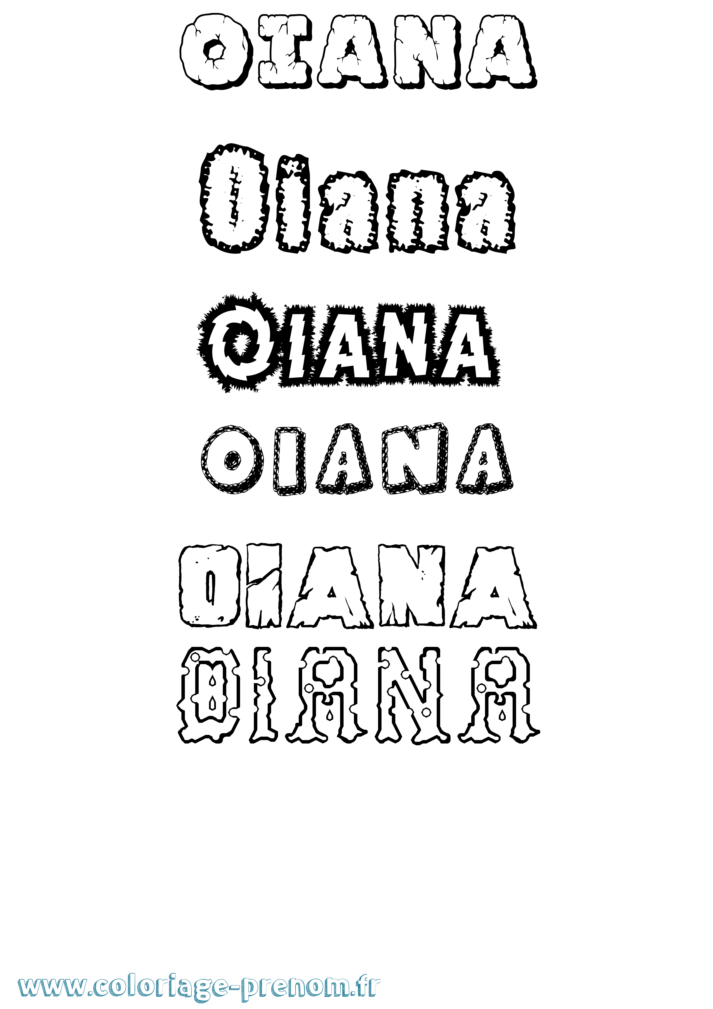 Coloriage Oiana Destructuré Coloriage prénom Oiana Destructuré