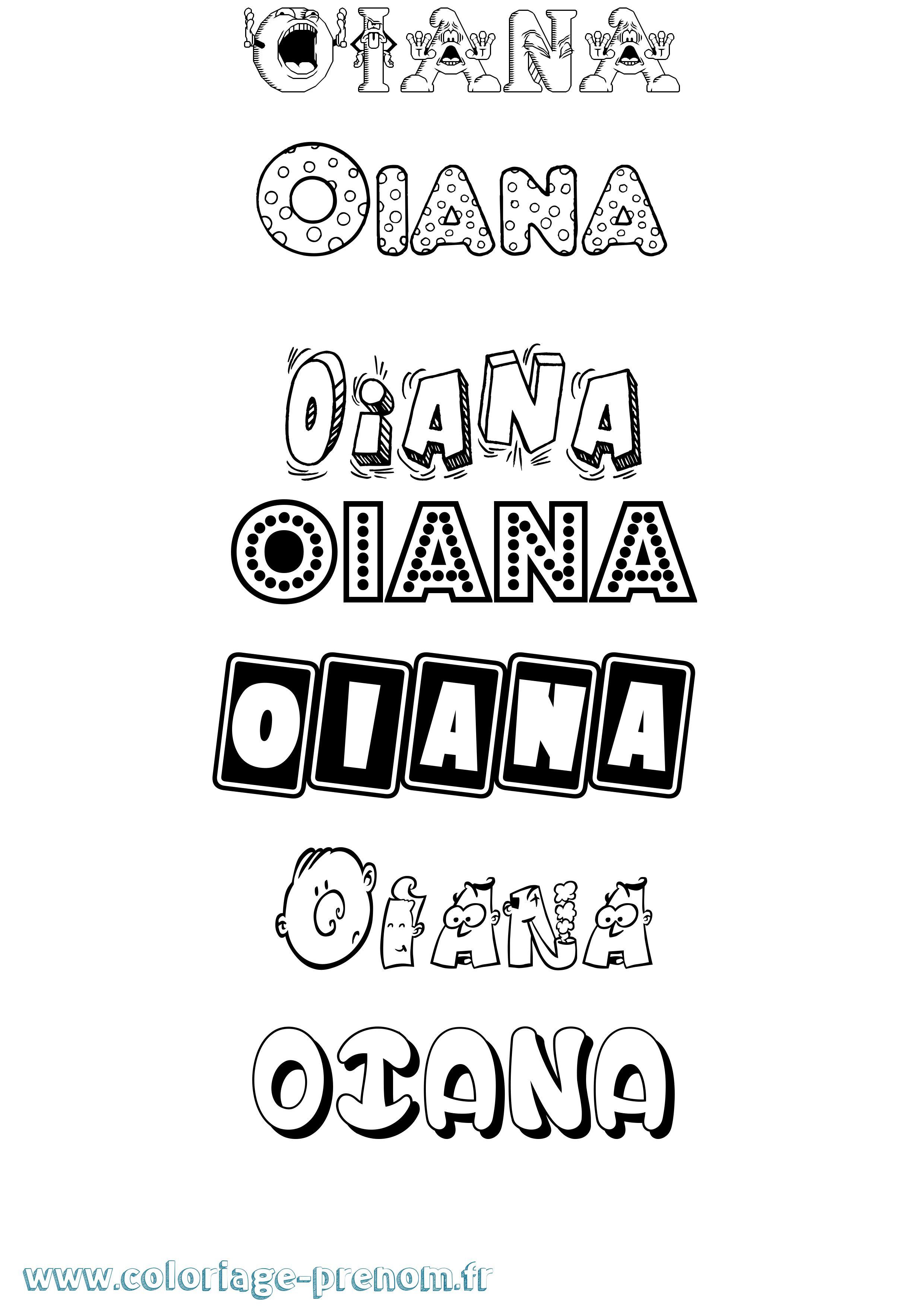 Coloriage Oiana Fun Coloriage prénom Oiana Fun