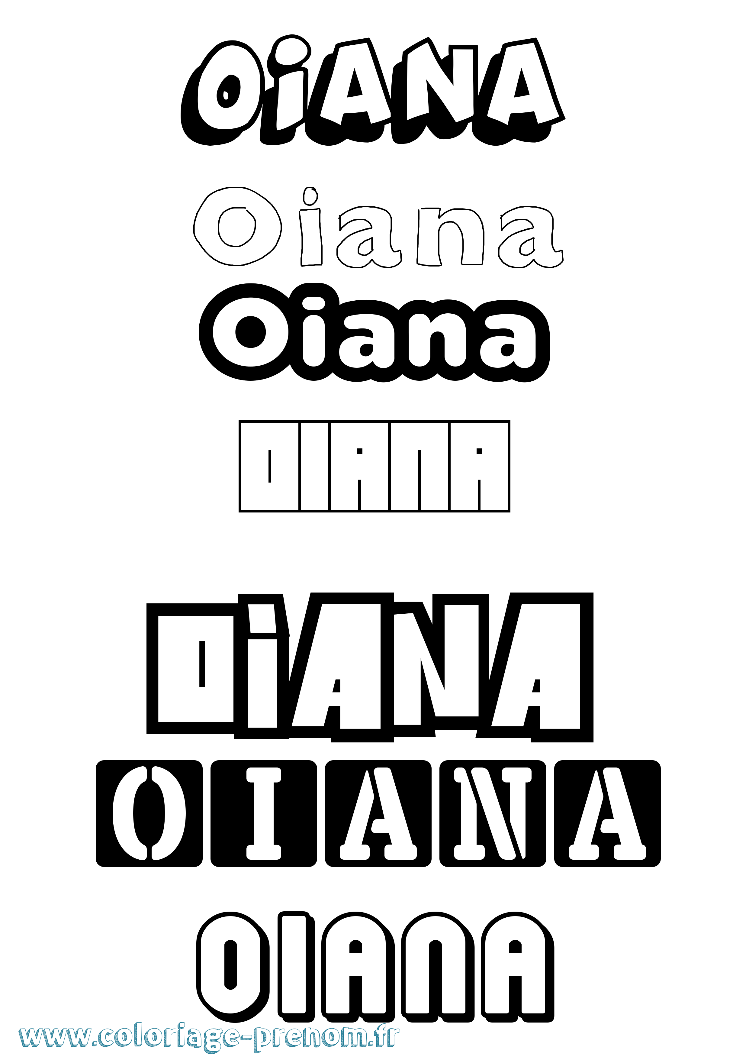 Coloriage Oiana Simple Coloriage prénom Oiana Simple