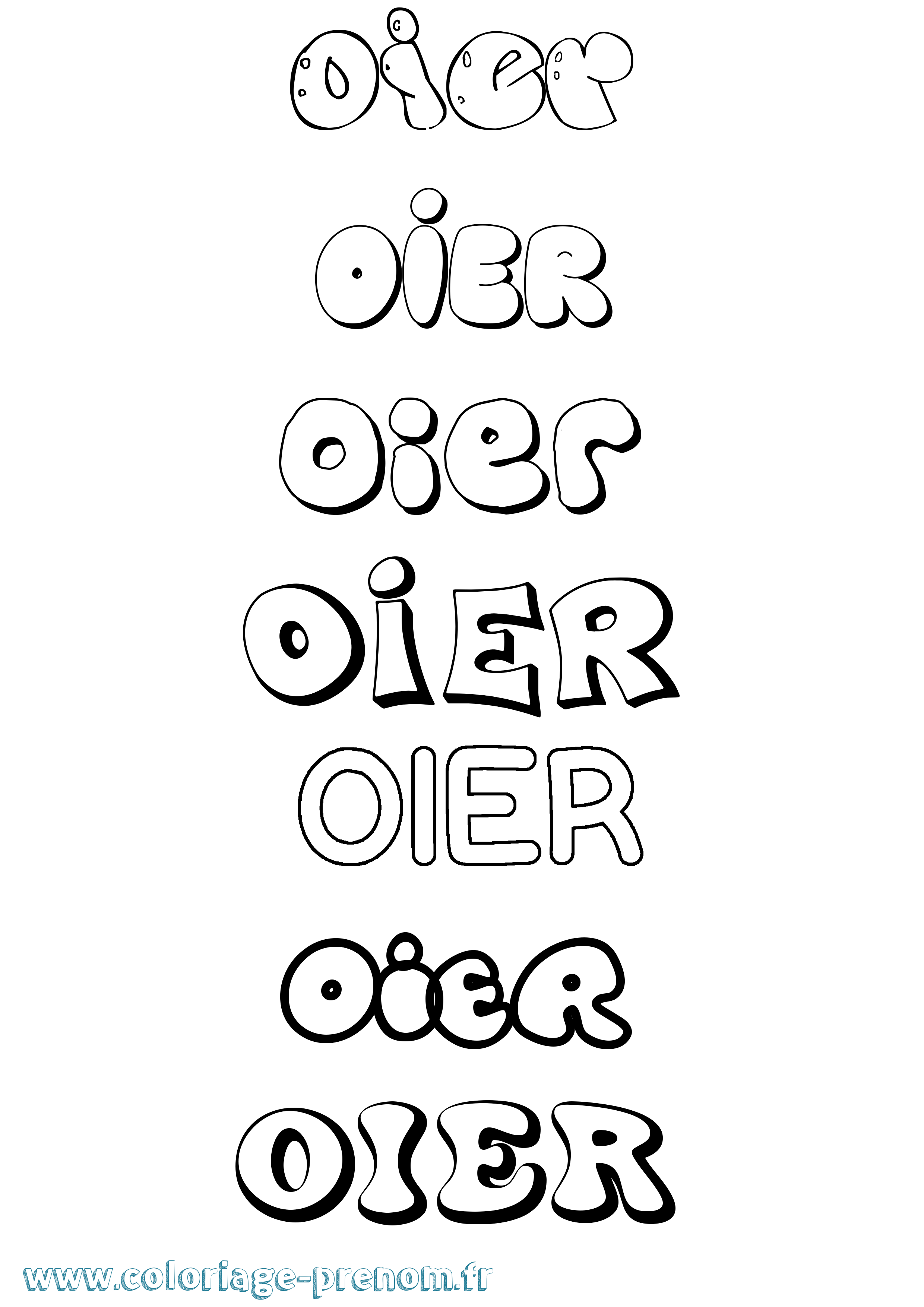 Coloriage Oier Bubble Coloriage prénom Oier Bubble