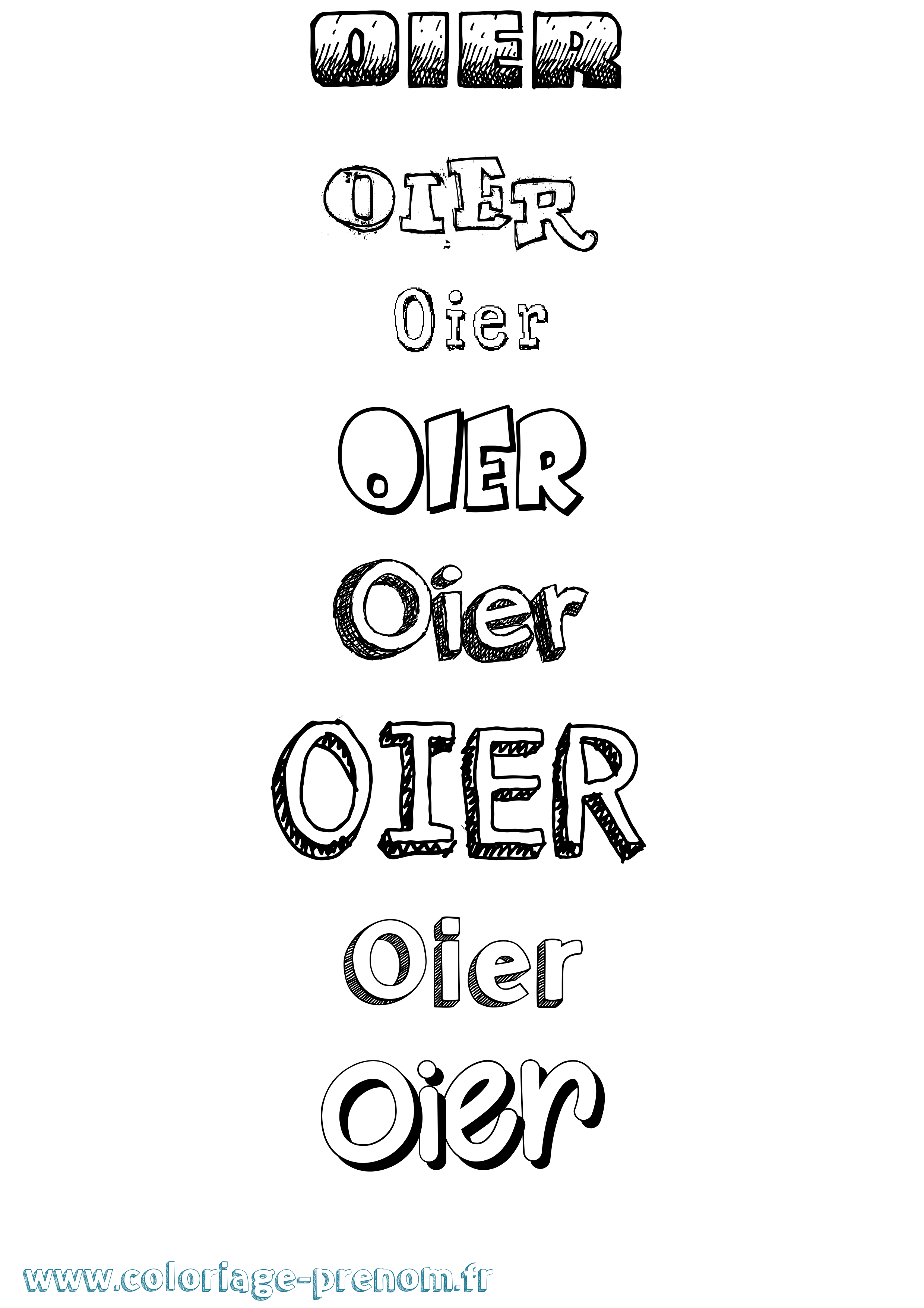 Coloriage Oier Dessiné Coloriage prénom Oier Dessiné