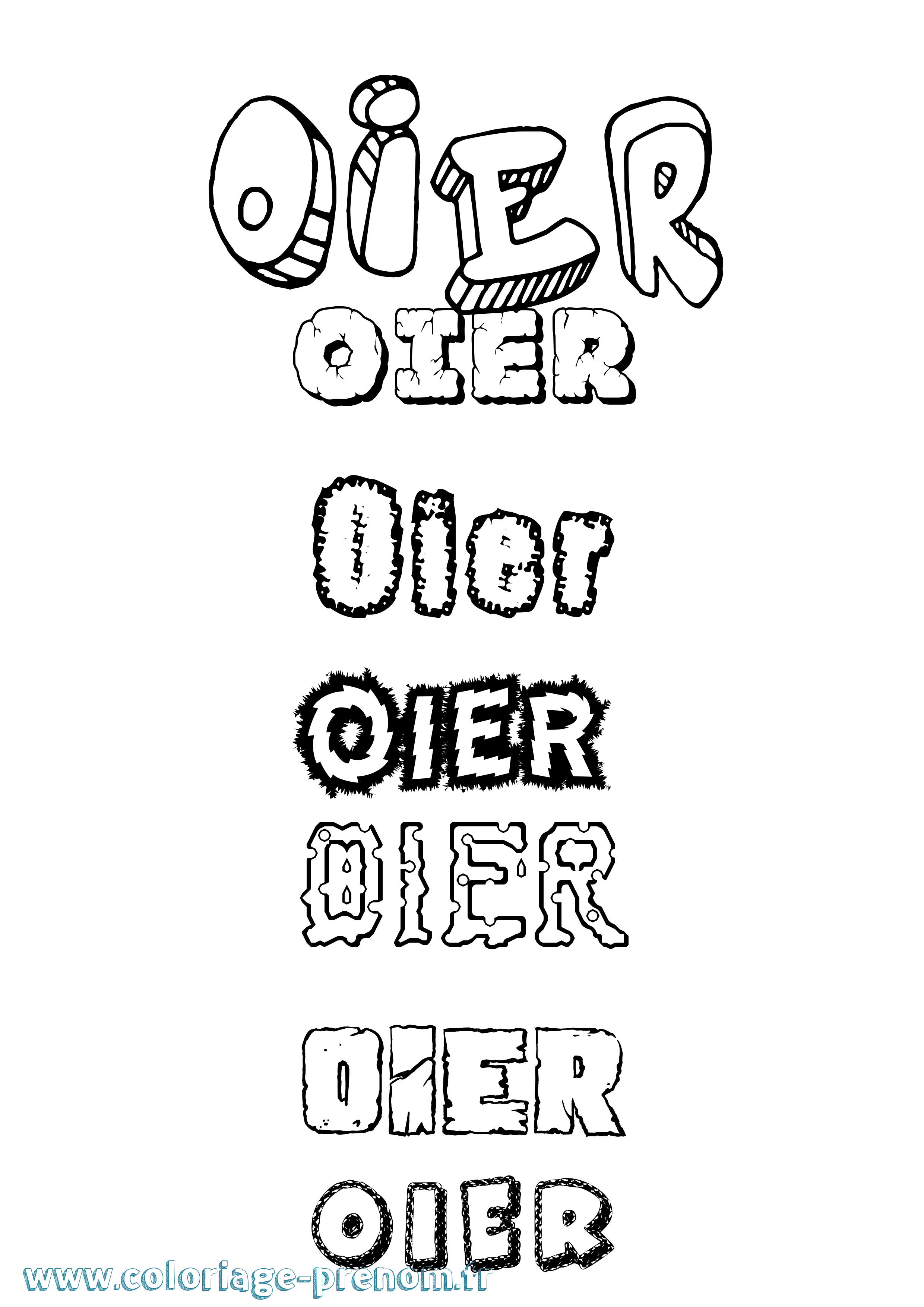 Coloriage Oier Destructuré Coloriage prénom Oier Destructuré