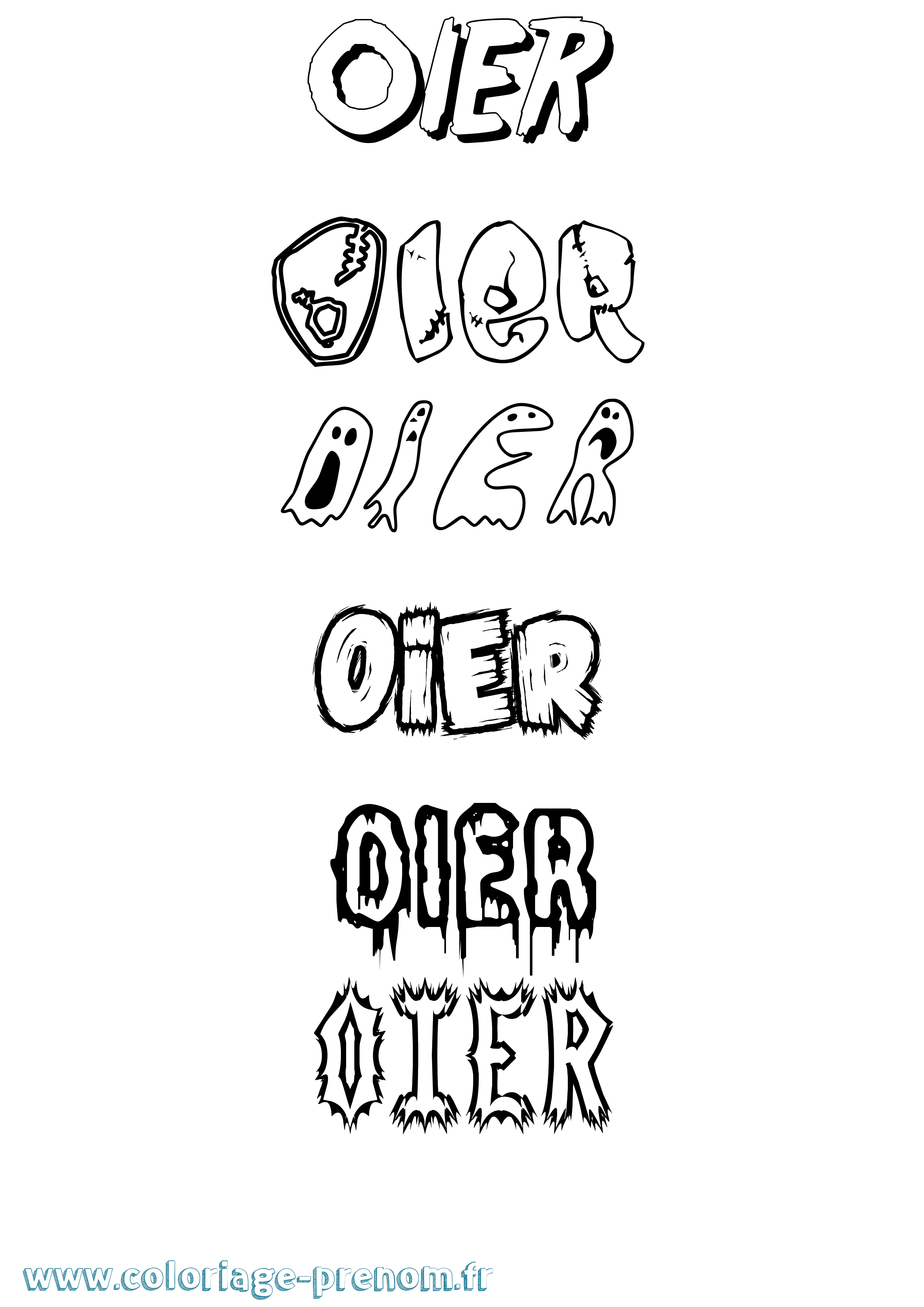 Coloriage Oier Frisson Coloriage prénom Oier Frisson
