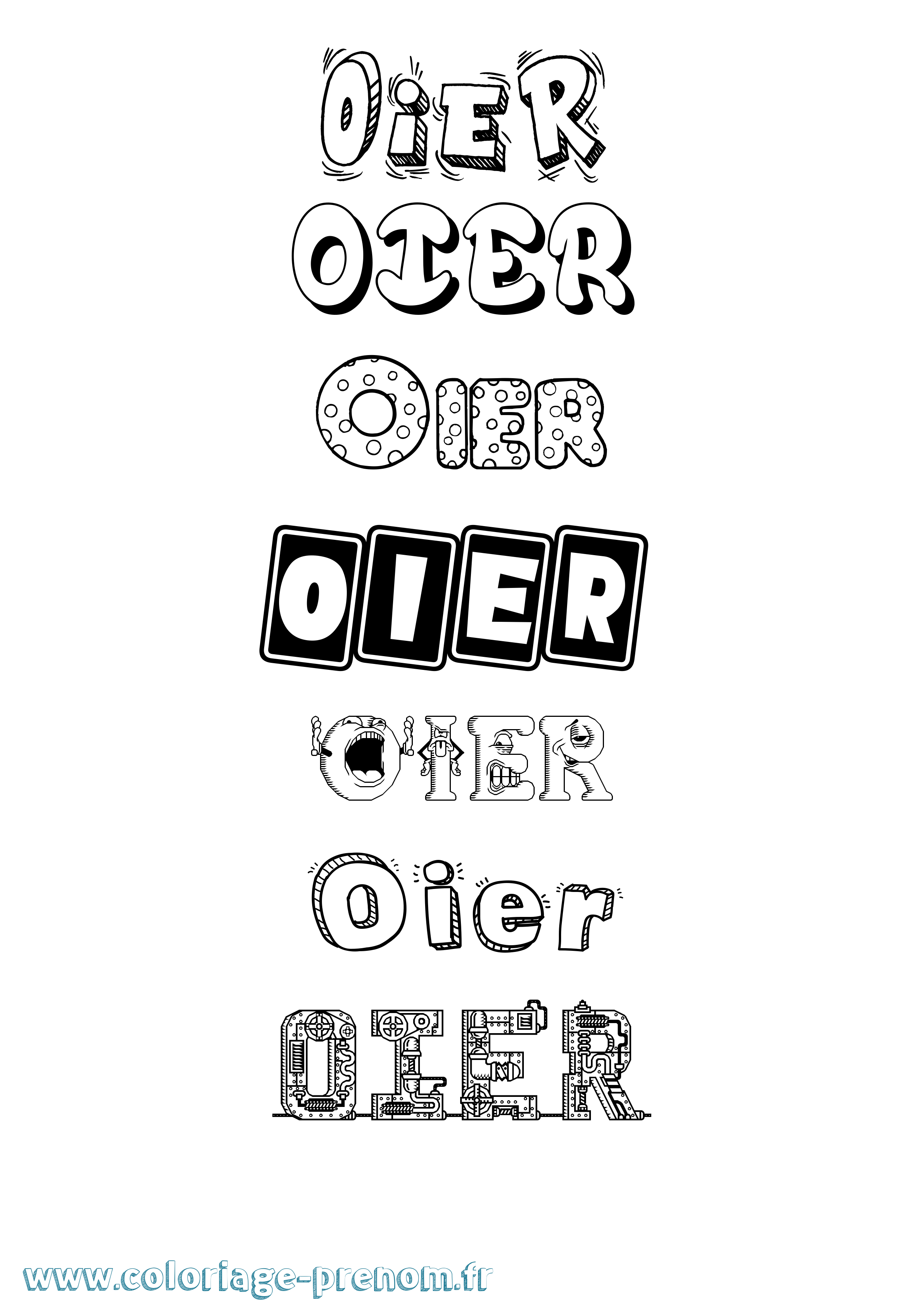 Coloriage Oier Fun Coloriage prénom Oier Fun
