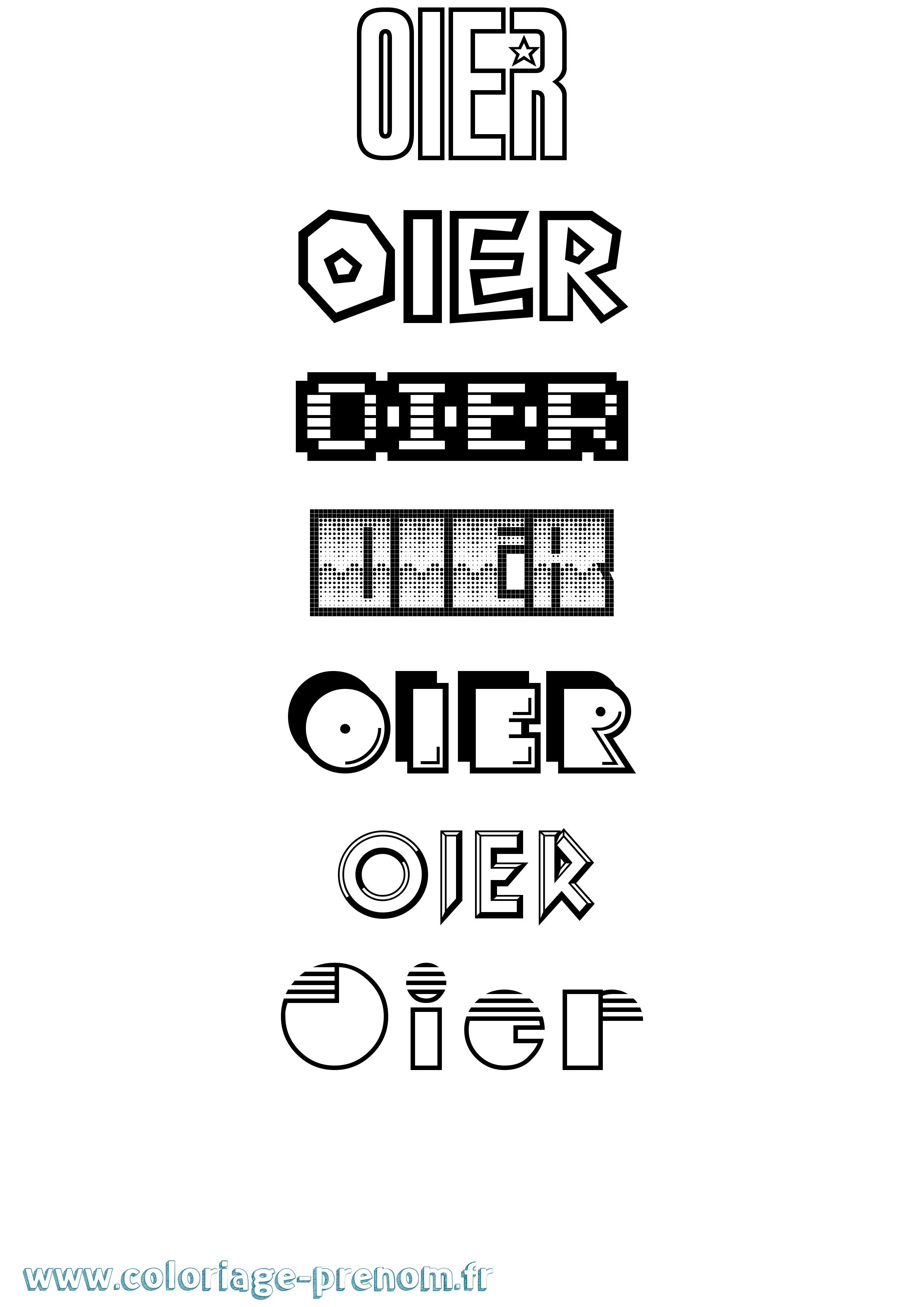 Coloriage Oier Jeux Vidéos Coloriage prénom Oier Jeux Vidéos