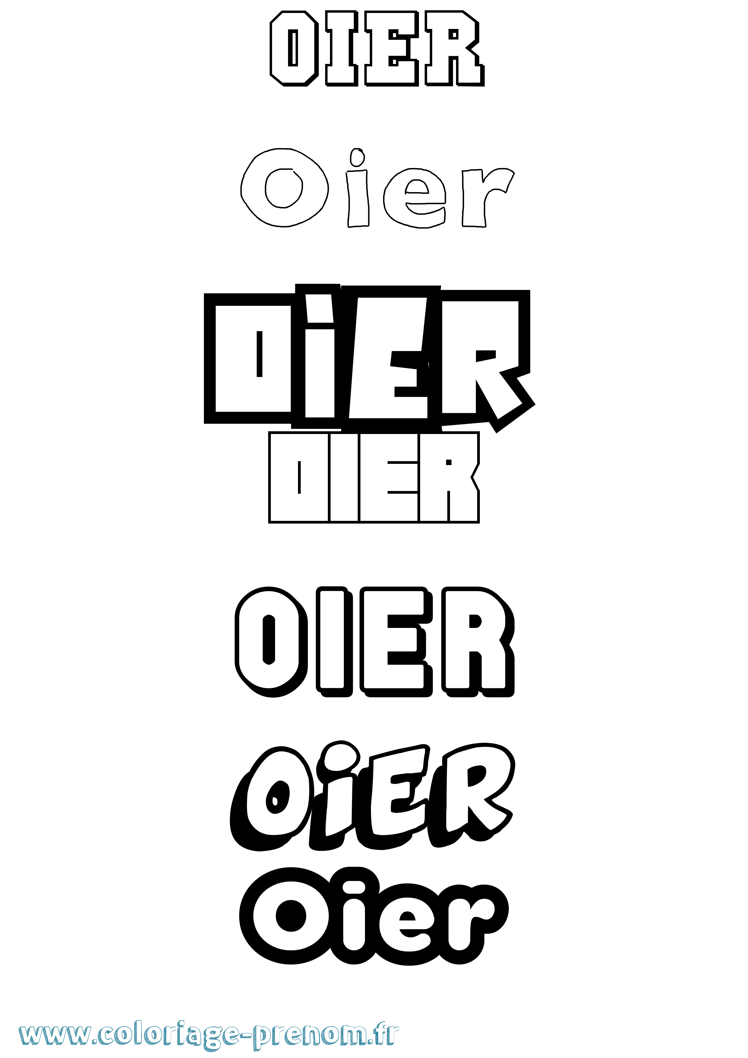 Coloriage Oier Simple Coloriage prénom Oier Simple