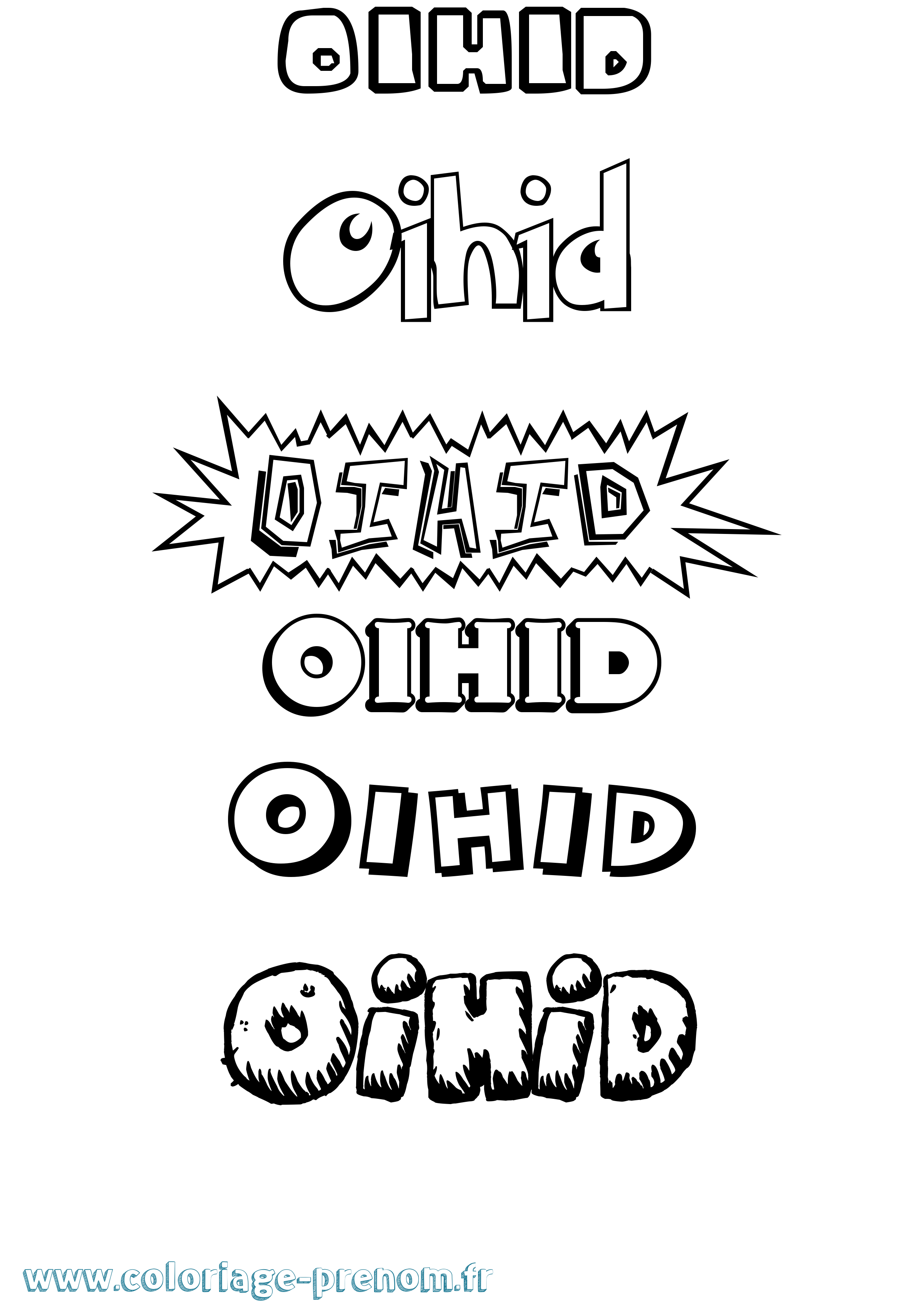Coloriage Oihid Dessin Animé Coloriage prénom Oihid Dessin Animé