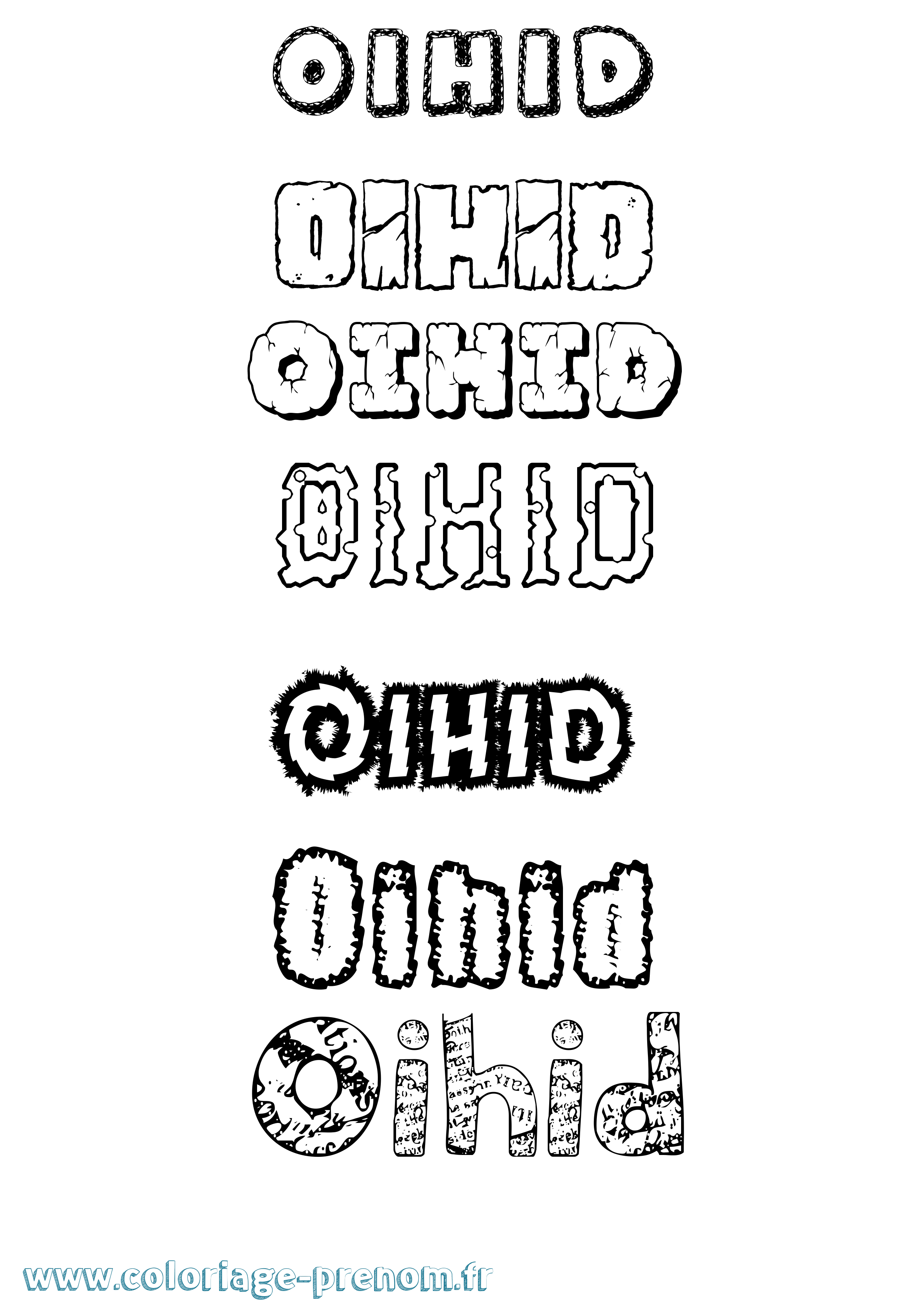 Coloriage Oihid Destructuré Coloriage prénom Oihid Destructuré
