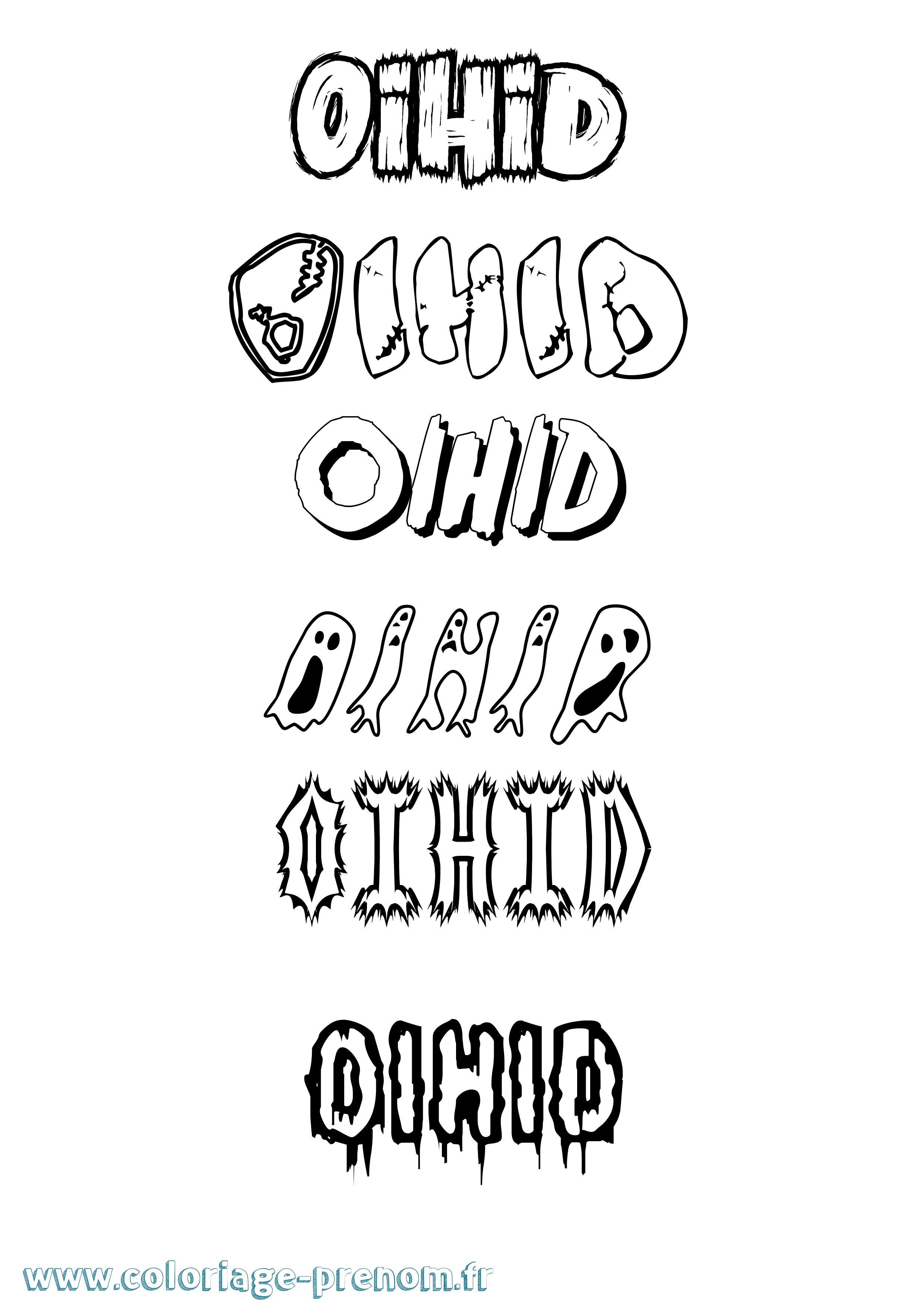 Coloriage Oihid Frisson Coloriage prénom Oihid Frisson