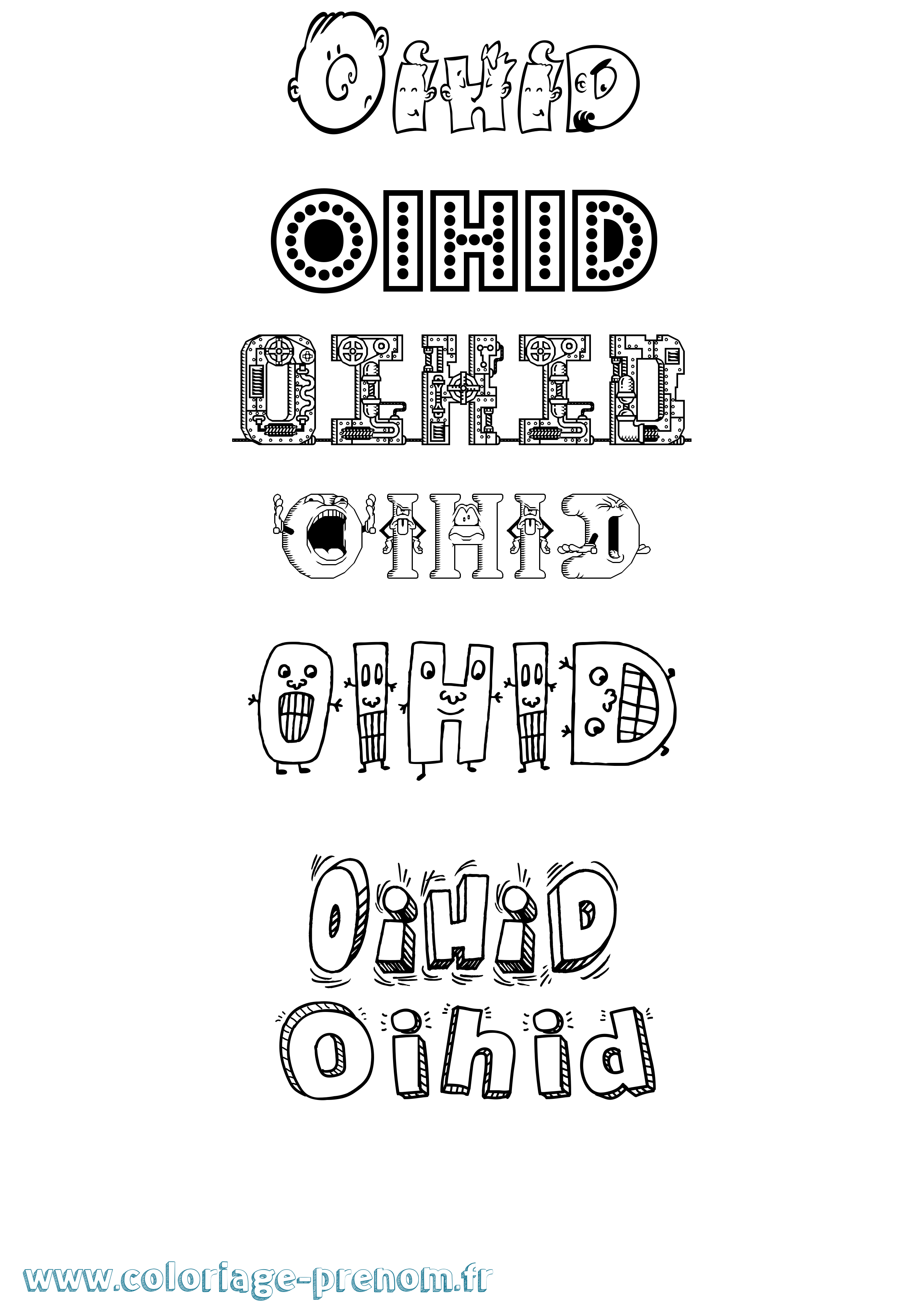 Coloriage Oihid Fun Coloriage prénom Oihid Fun