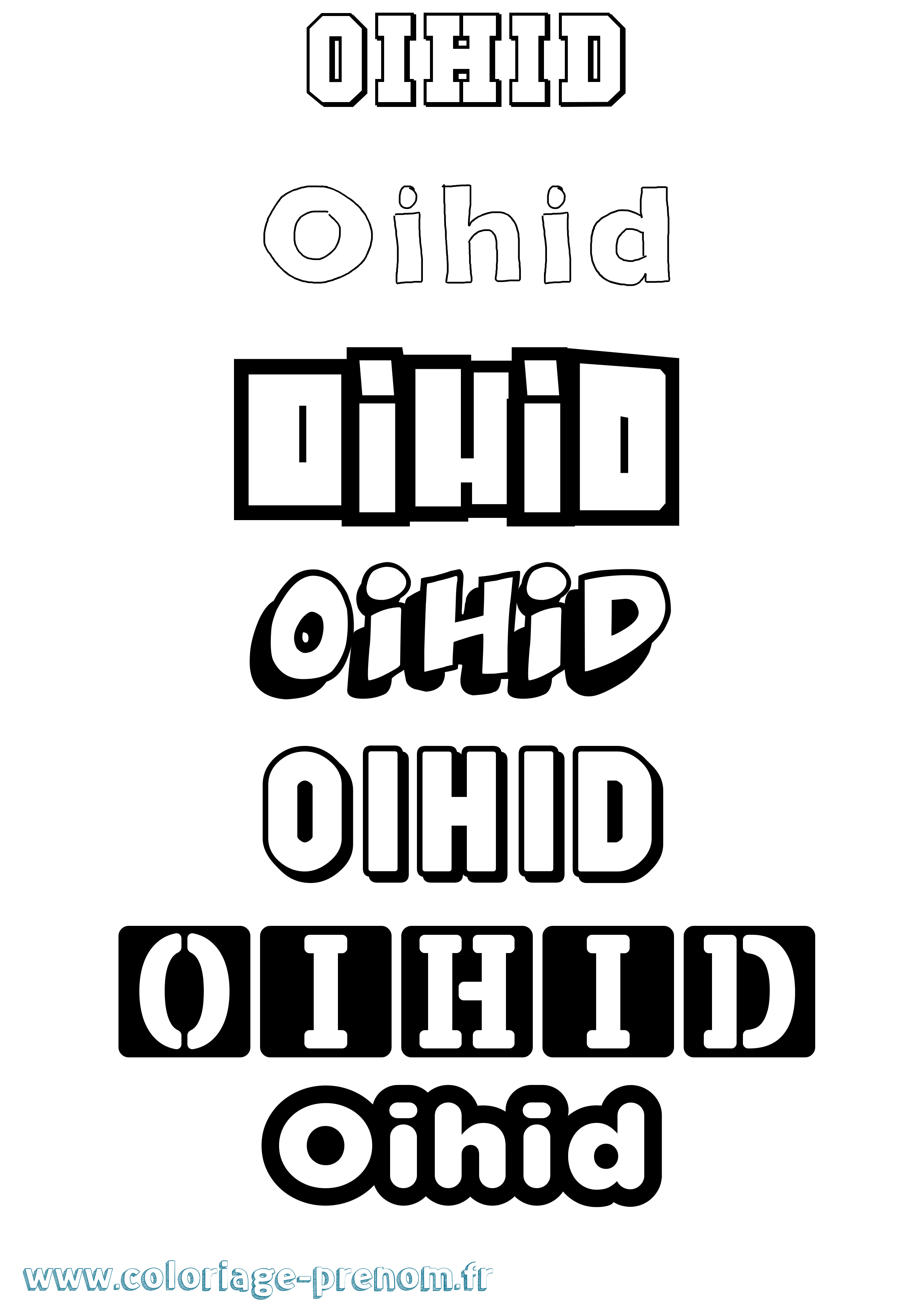 Coloriage Oihid Simple Coloriage prénom Oihid Simple