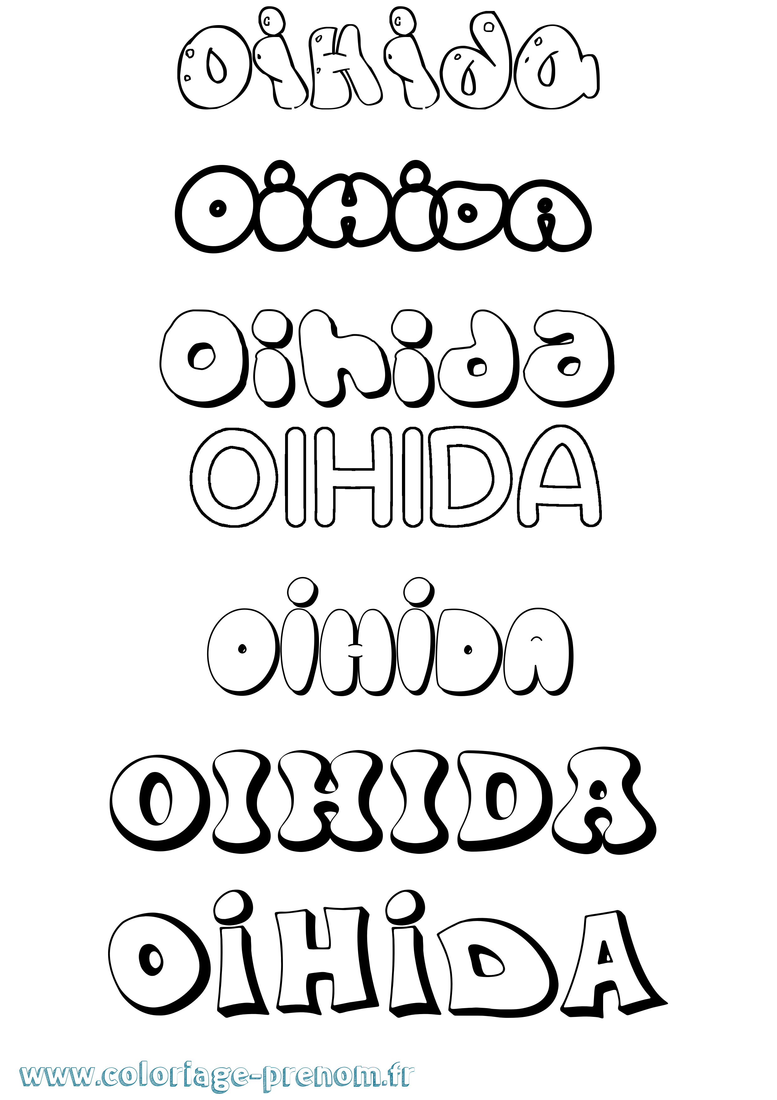Coloriage Oihida Bubble Coloriage prénom Oihida Bubble