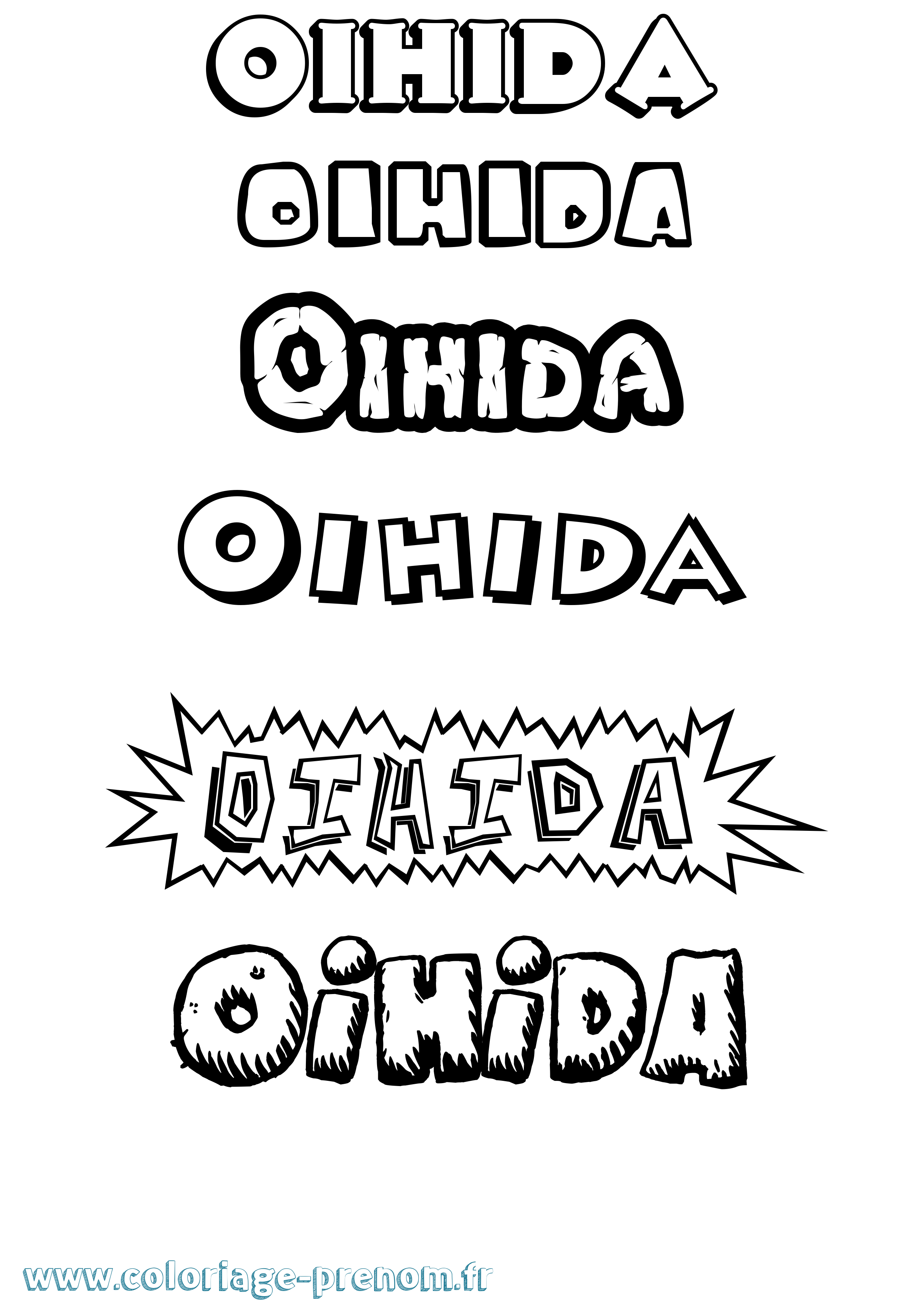 Coloriage Oihida Dessin Animé Coloriage prénom Oihida Dessin Animé