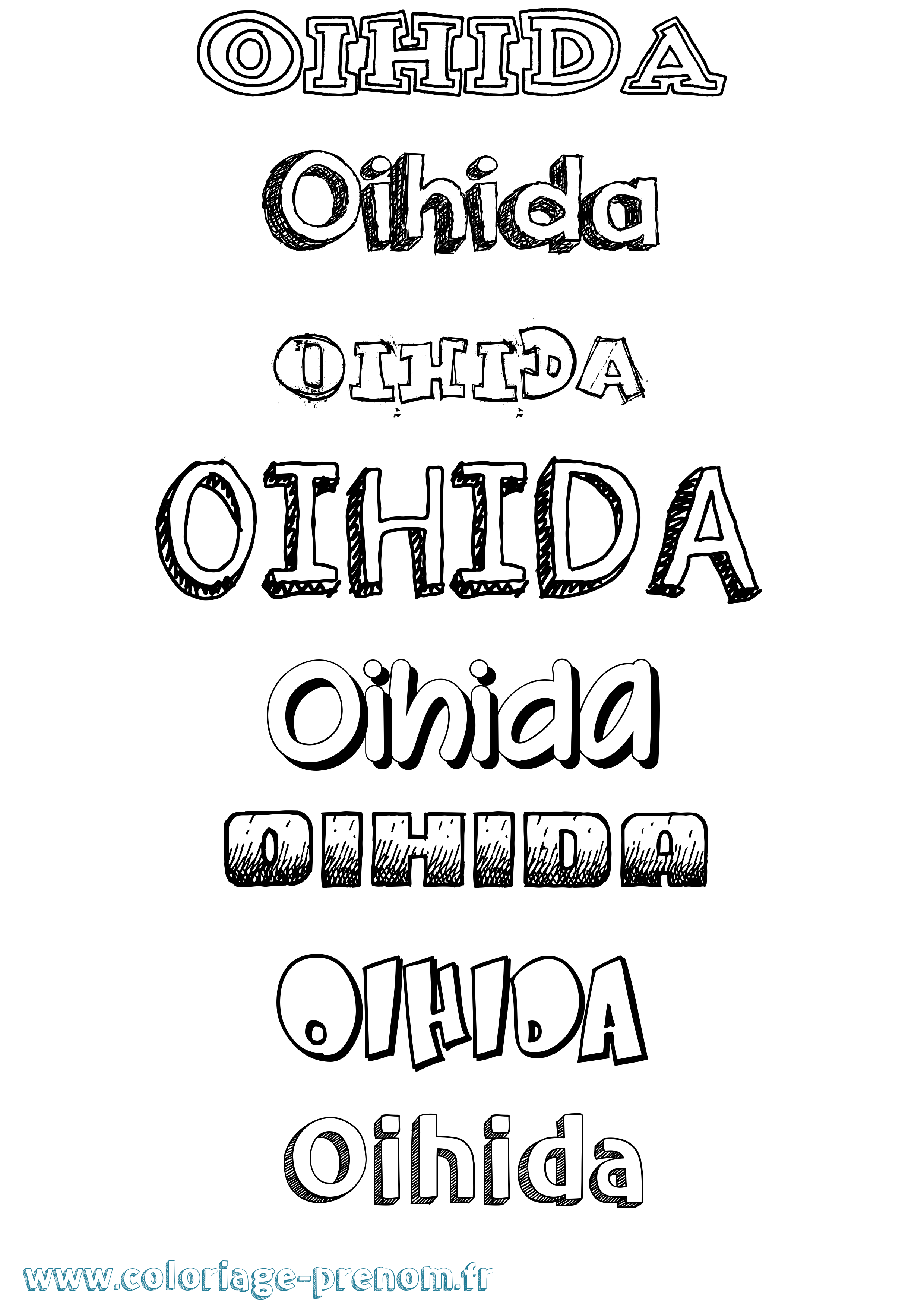 Coloriage Oihida Dessiné Coloriage prénom Oihida Dessiné